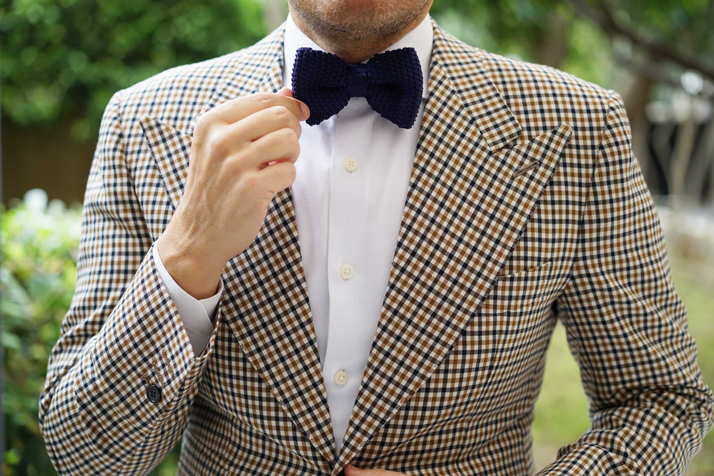 Purple Knitted Bow Tie