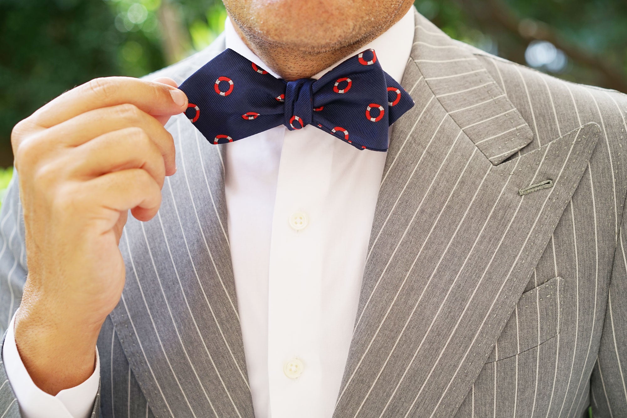 Nautical Float Diamond Self Bow Tie