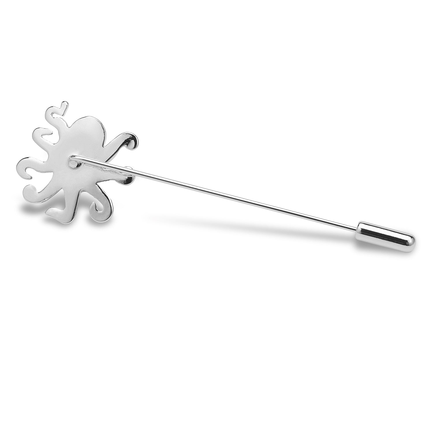 Silver Ghost Octopus Lapel Pin