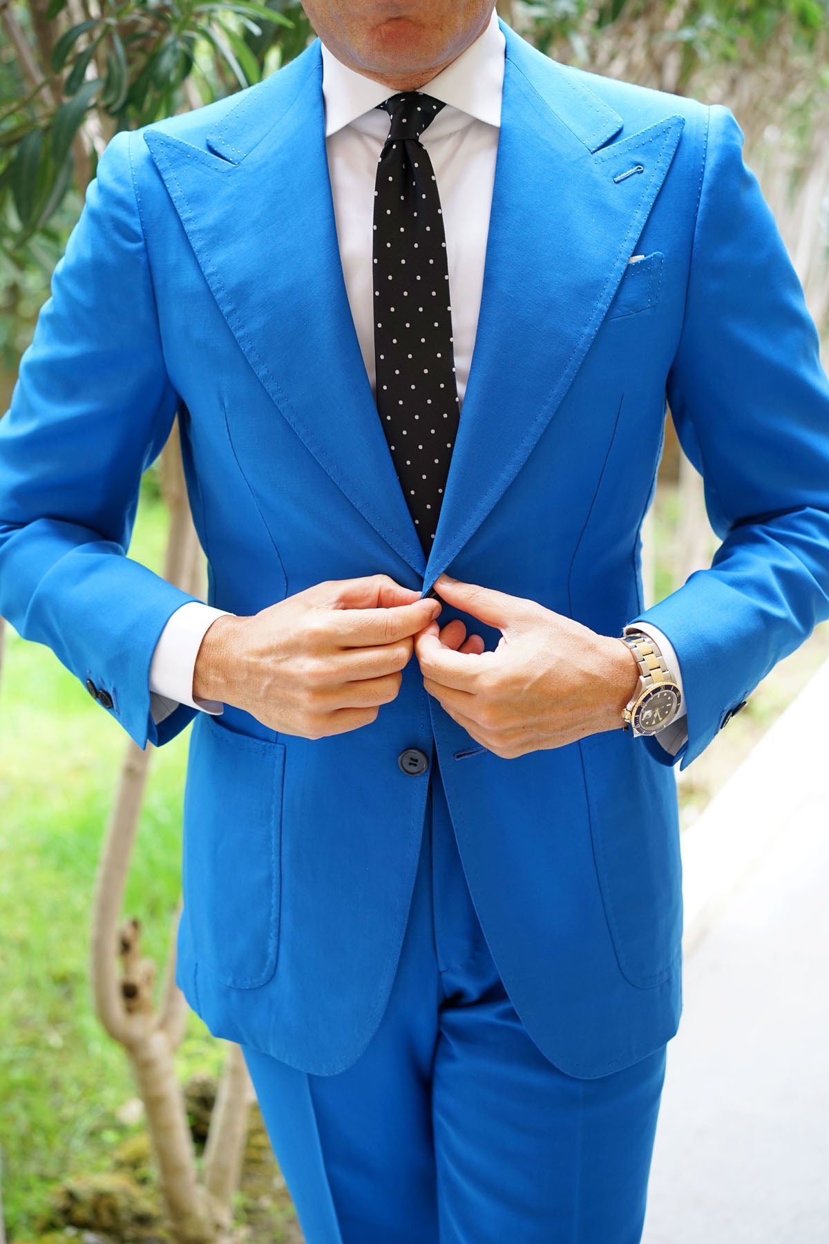 Bond Black Polka Dots Skinny Tie