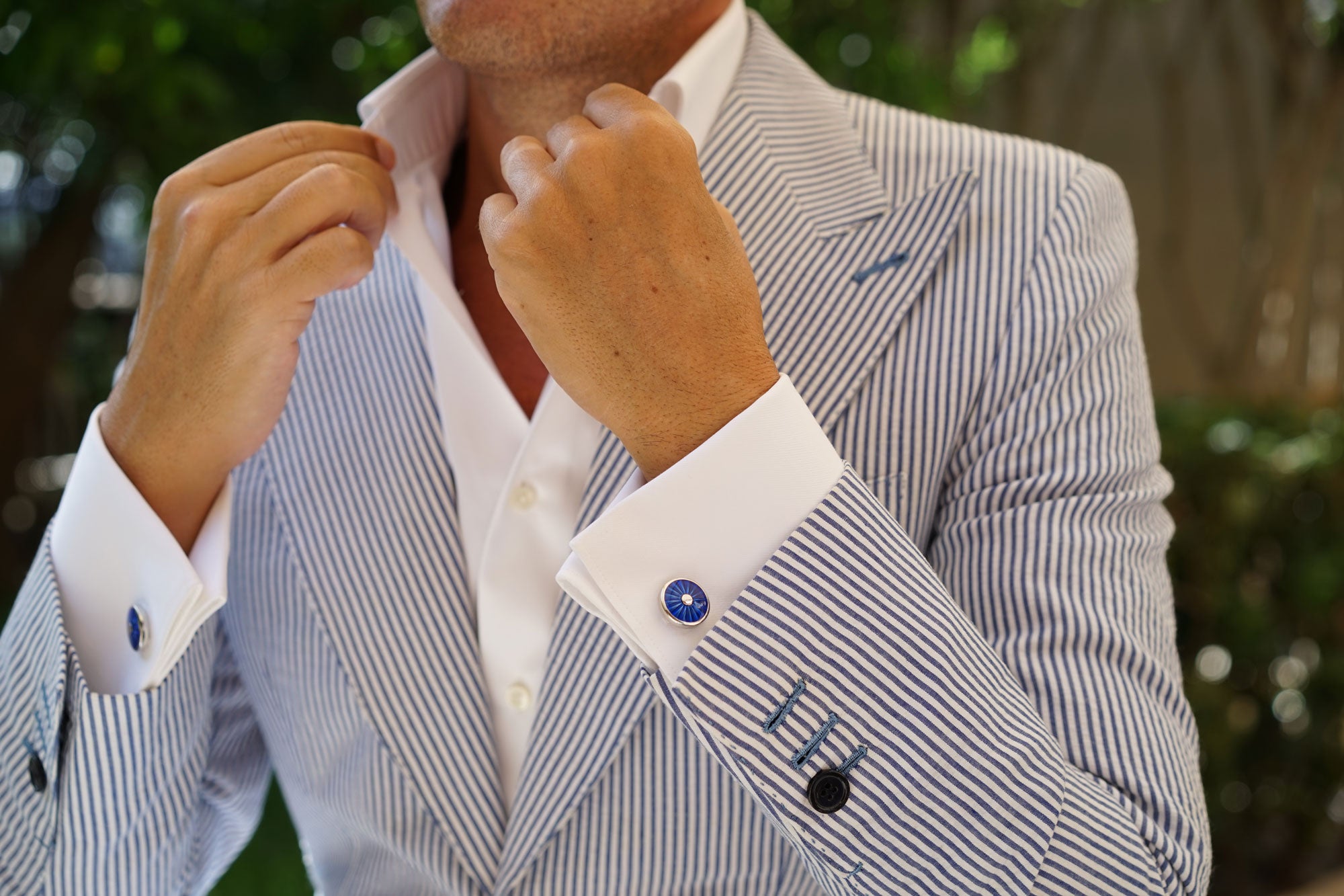 Cerulean Blue Turkish Eye Cufflinks