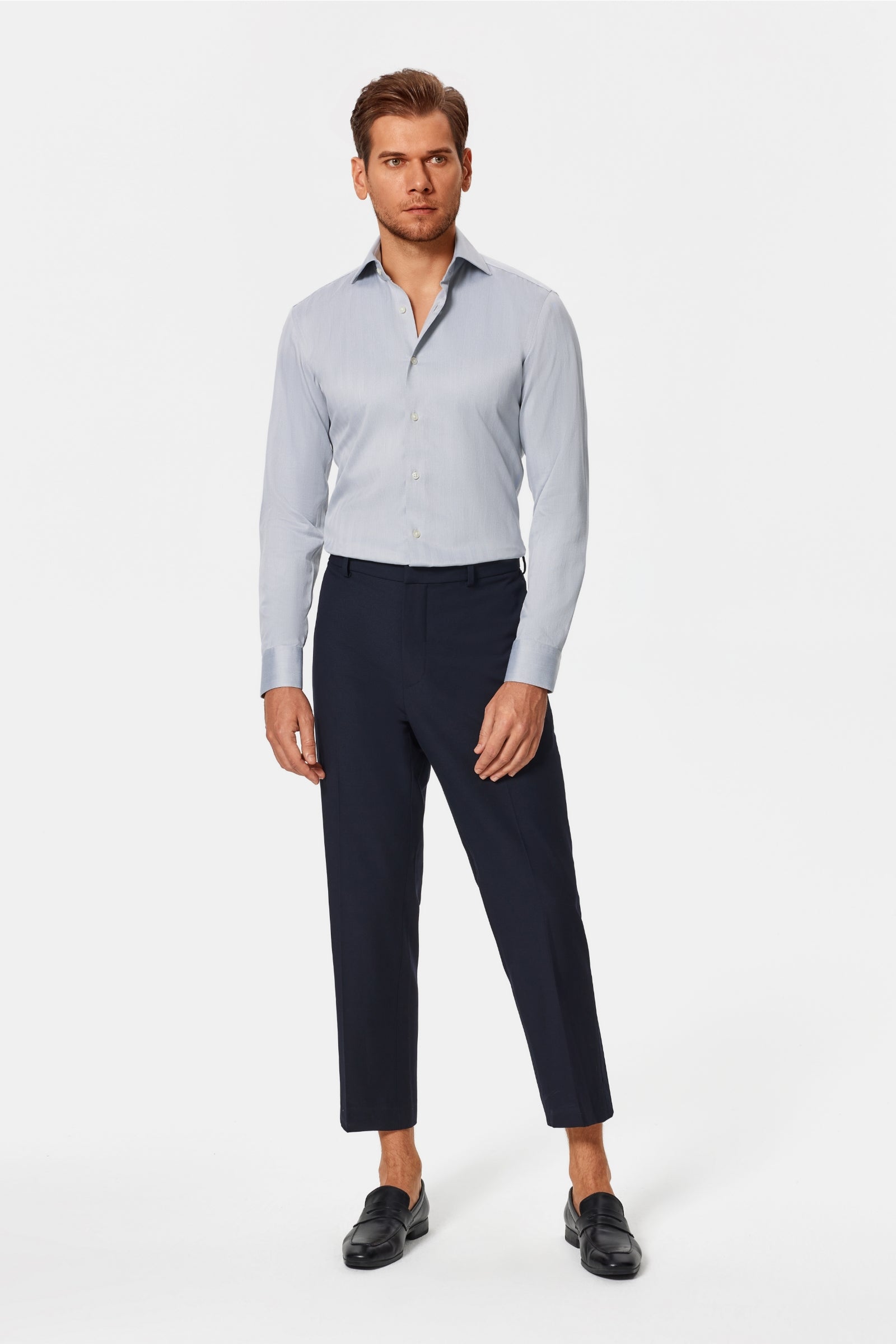 Van Patten Gray Herringbone Lucious Non-Iron Shirt