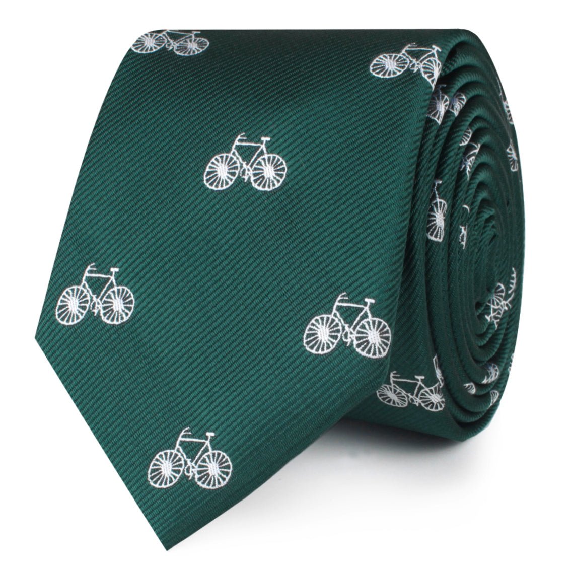 Dark Green French Bicycle Skinny Tie