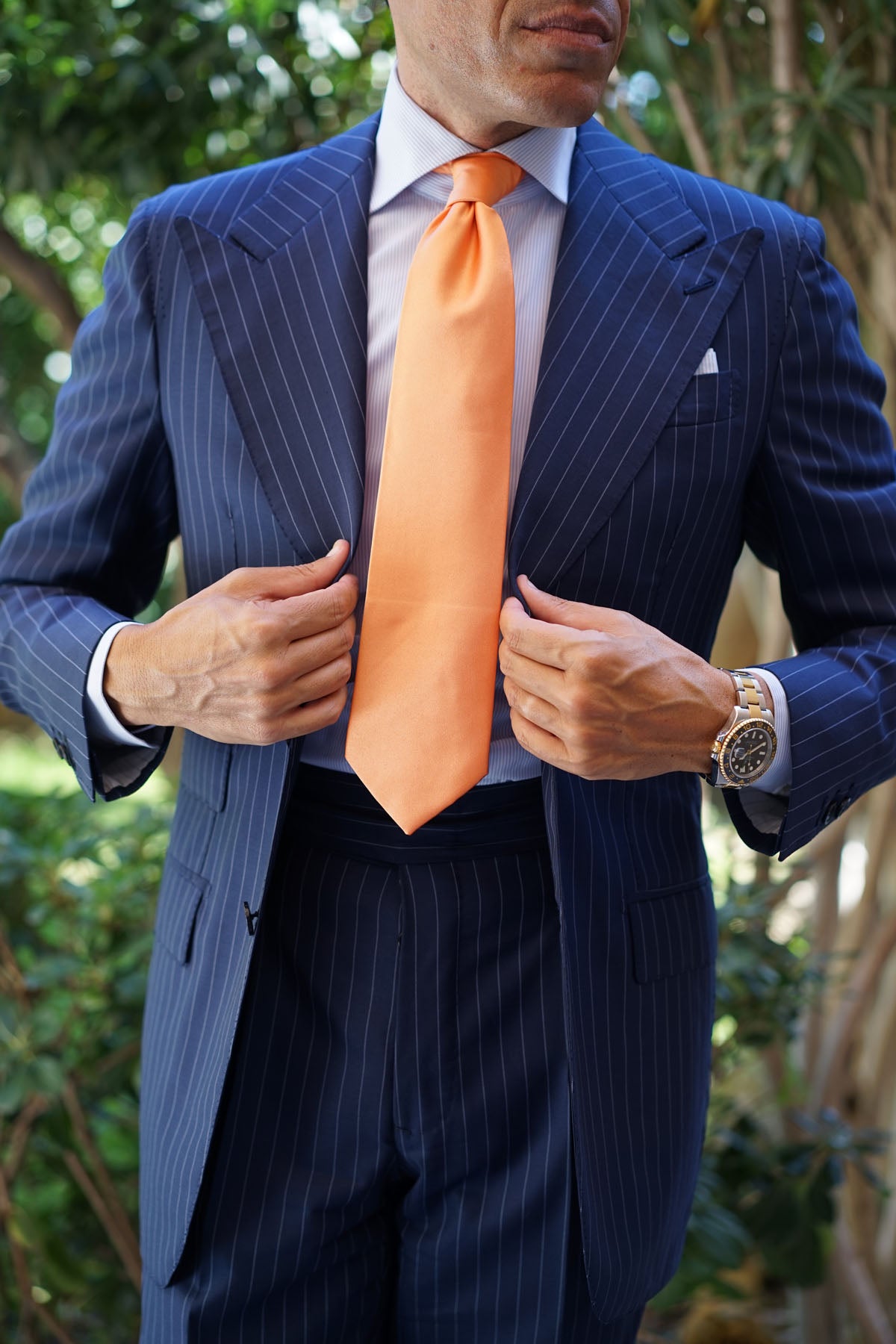 Orange Tangerine Satin Necktie