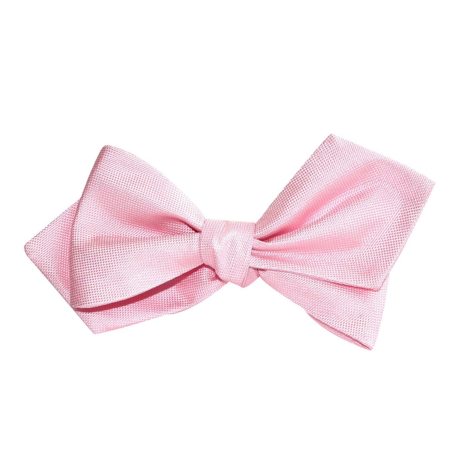 Baby Pink Self Tie Diamond Tip Bow Tie