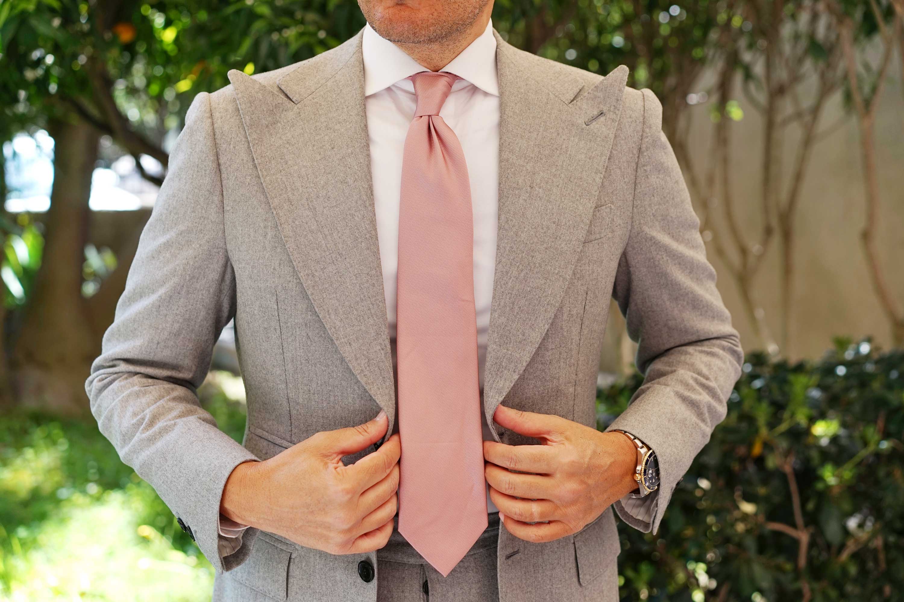 Antique Dusty Rose Weave Necktie