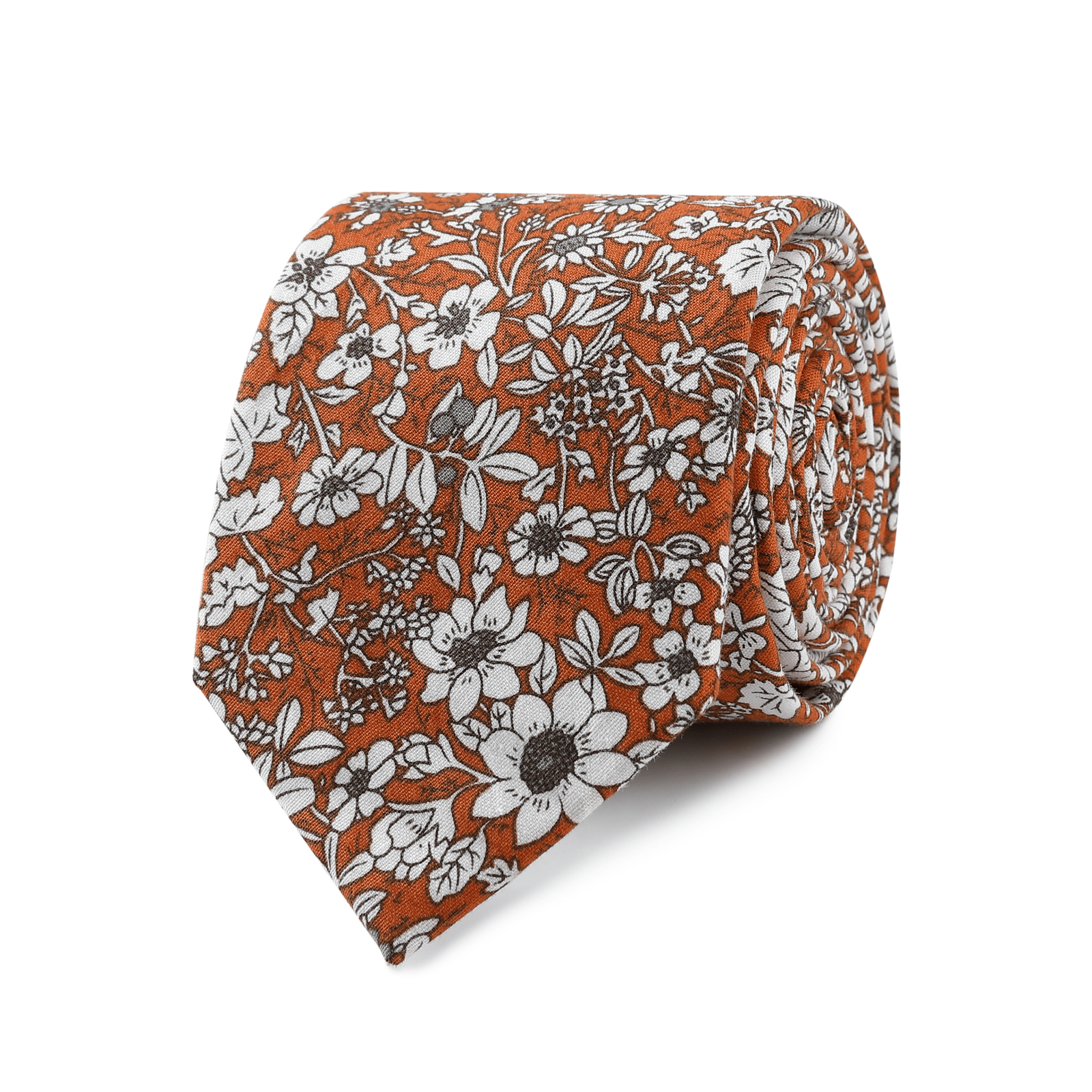 Tabriz Terracotta Floral Skinny Tie