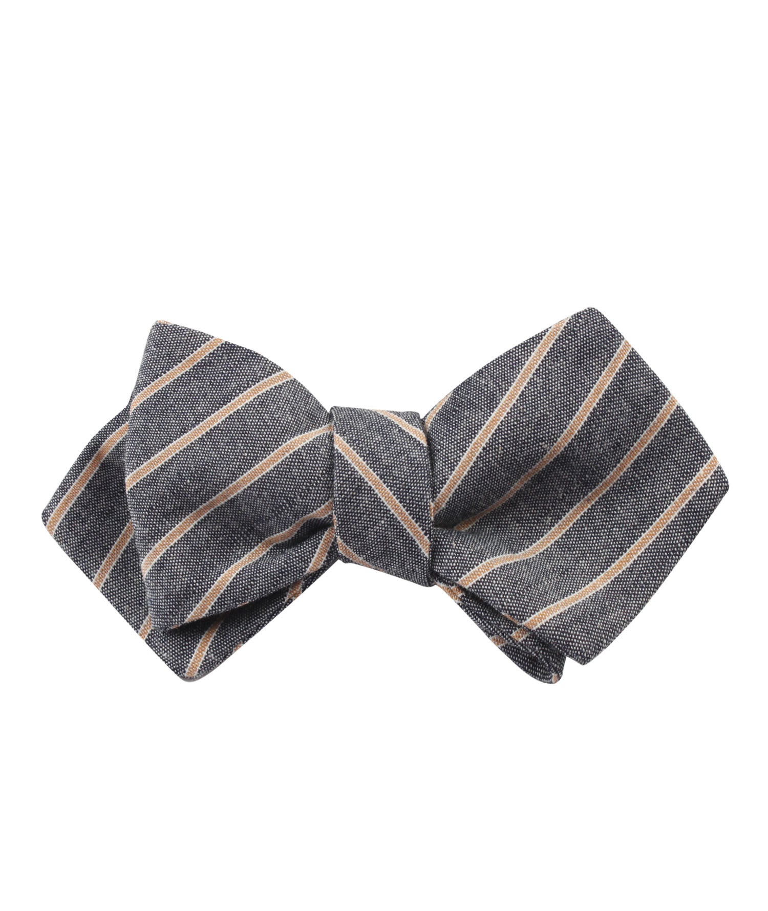 Mustard Pinstripe Diamond Self Bow Tie