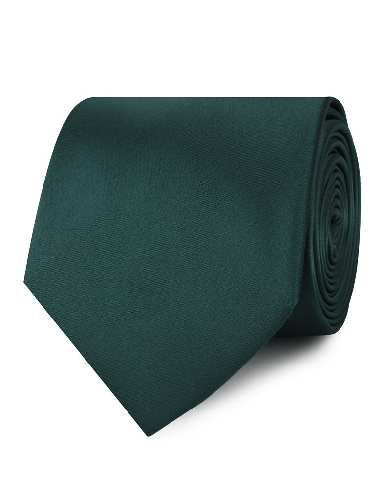 Dark Green Satin Necktie