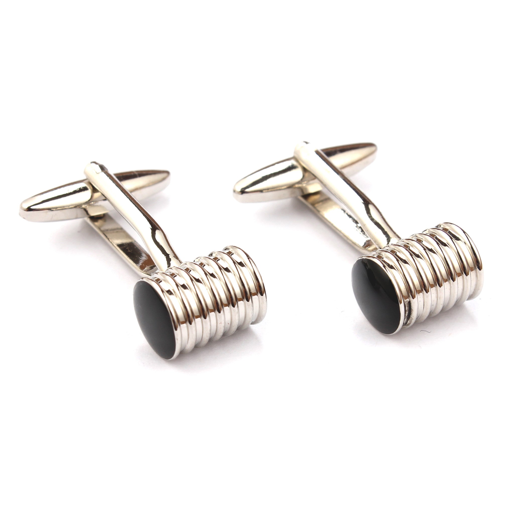 Silver Ribbed Cufflinks