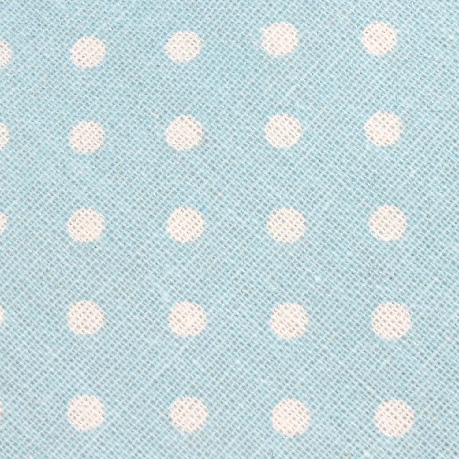 Light Blue Linen Polka Dot Pocket Square