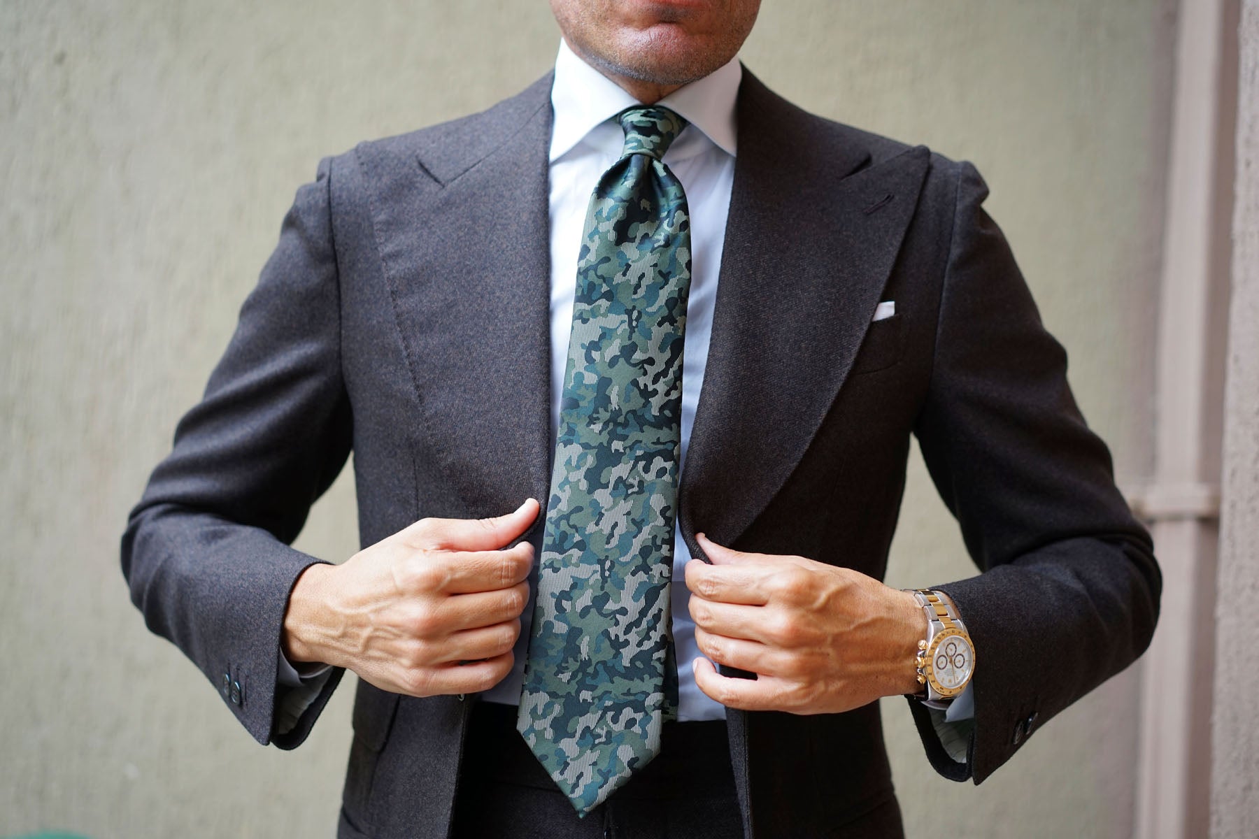 Camouflage Army Green Tie