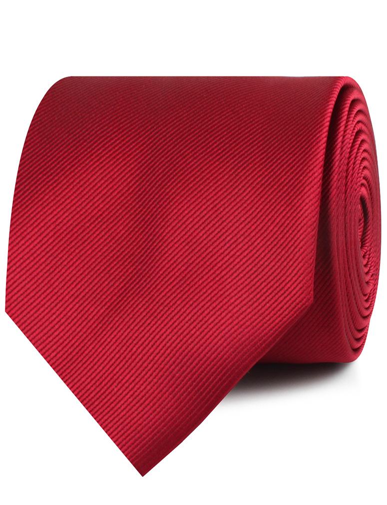 Carmine Red Twill Necktie