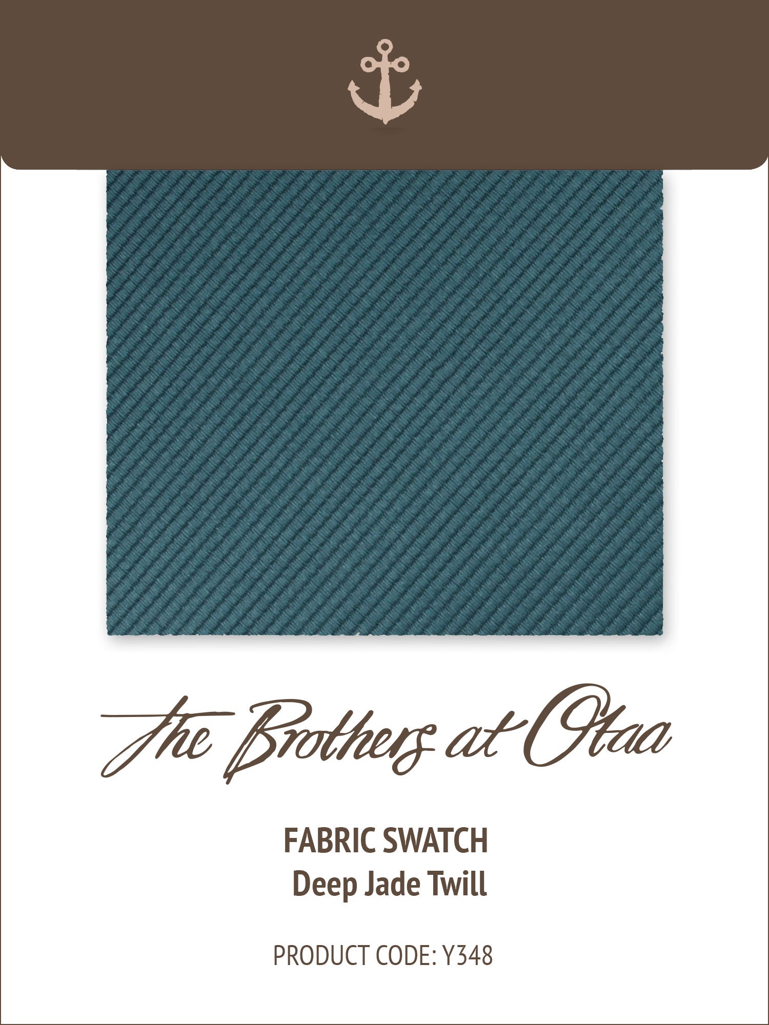 Fabric Swatch (Y348) - Deep Jade Twill