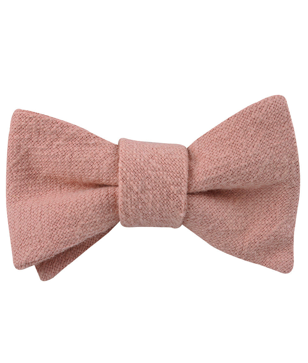 New York Dusty Nude Pink Linen Self Bow Tie