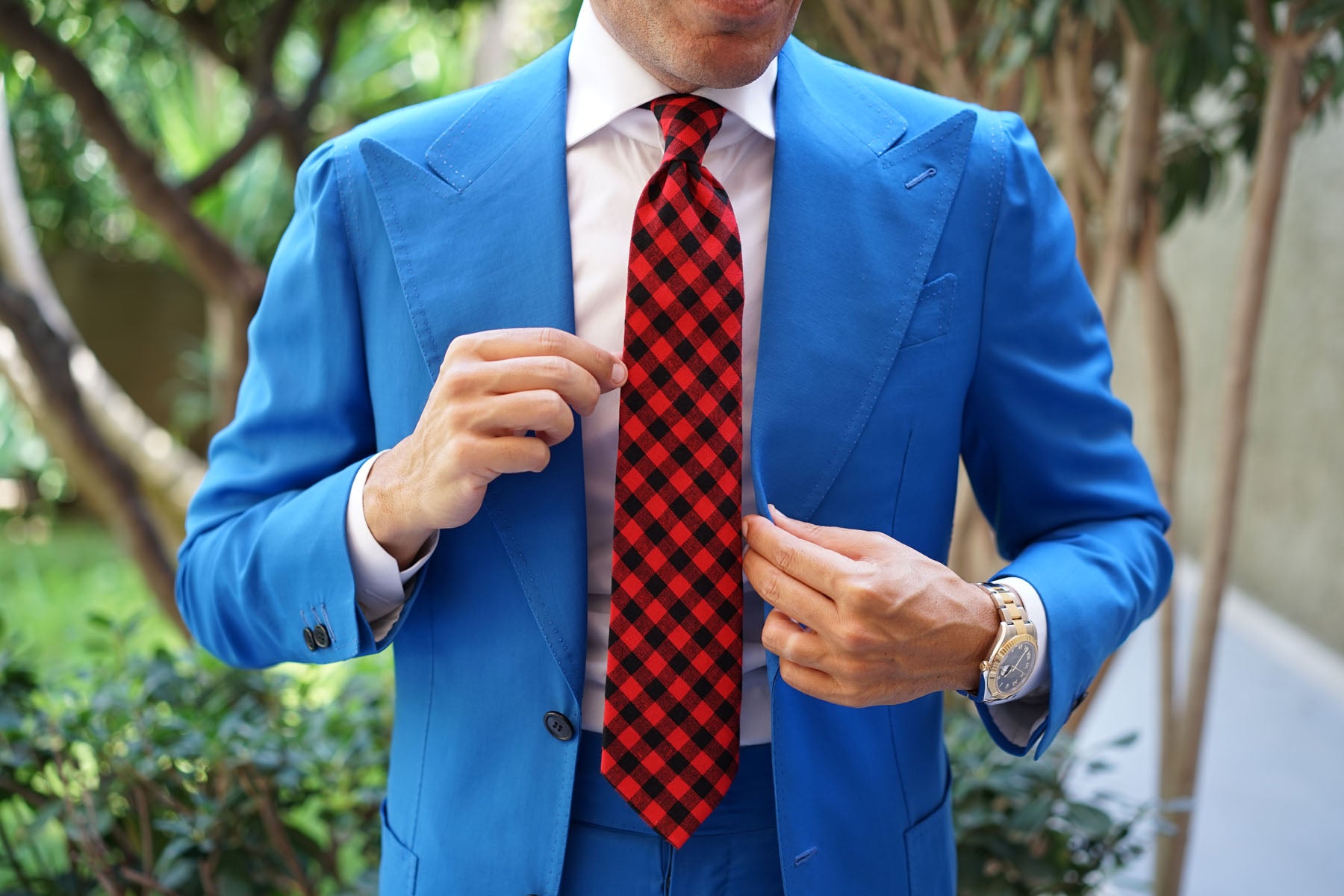 Red & Black Gingham Tie