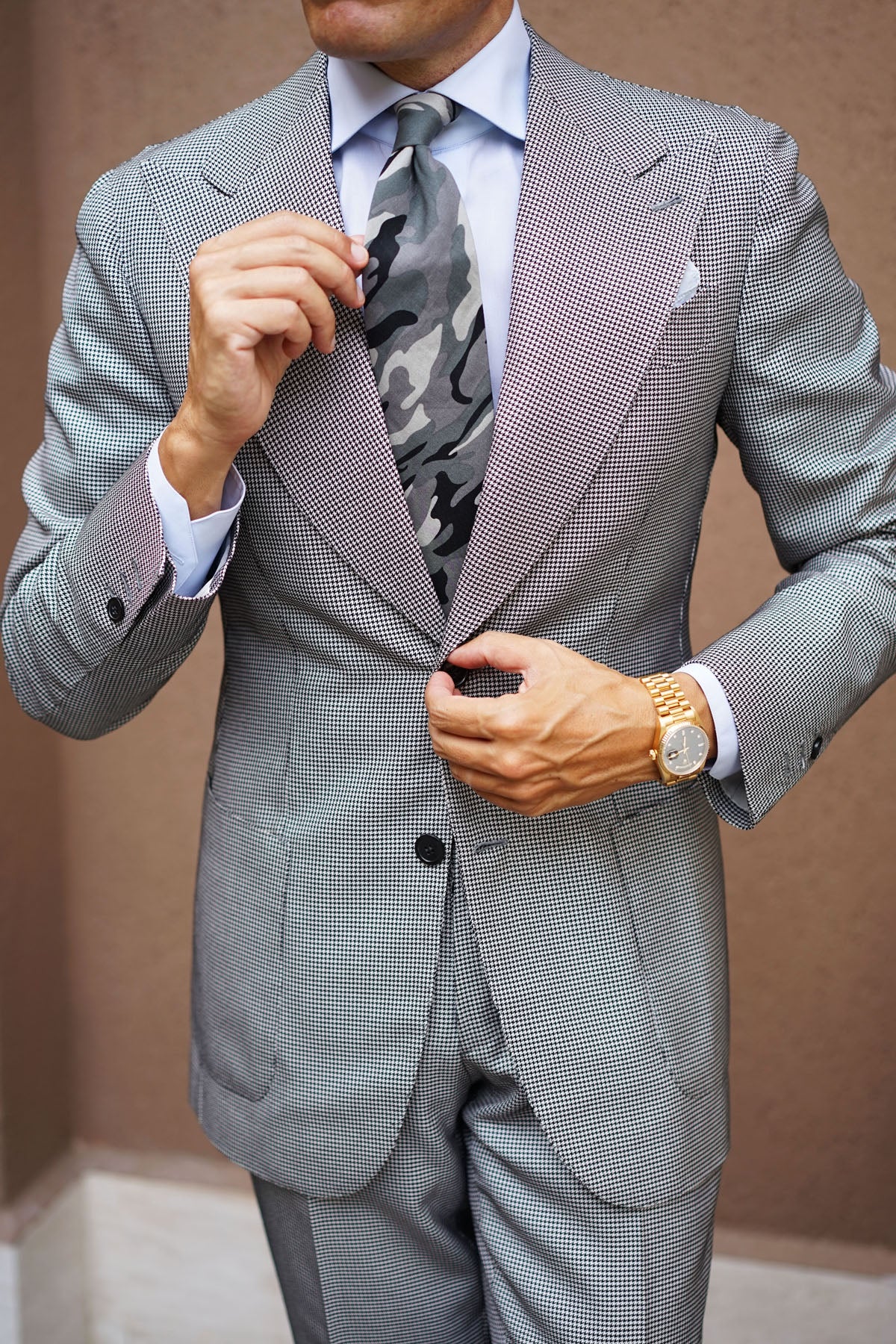 Grey Camo Tie