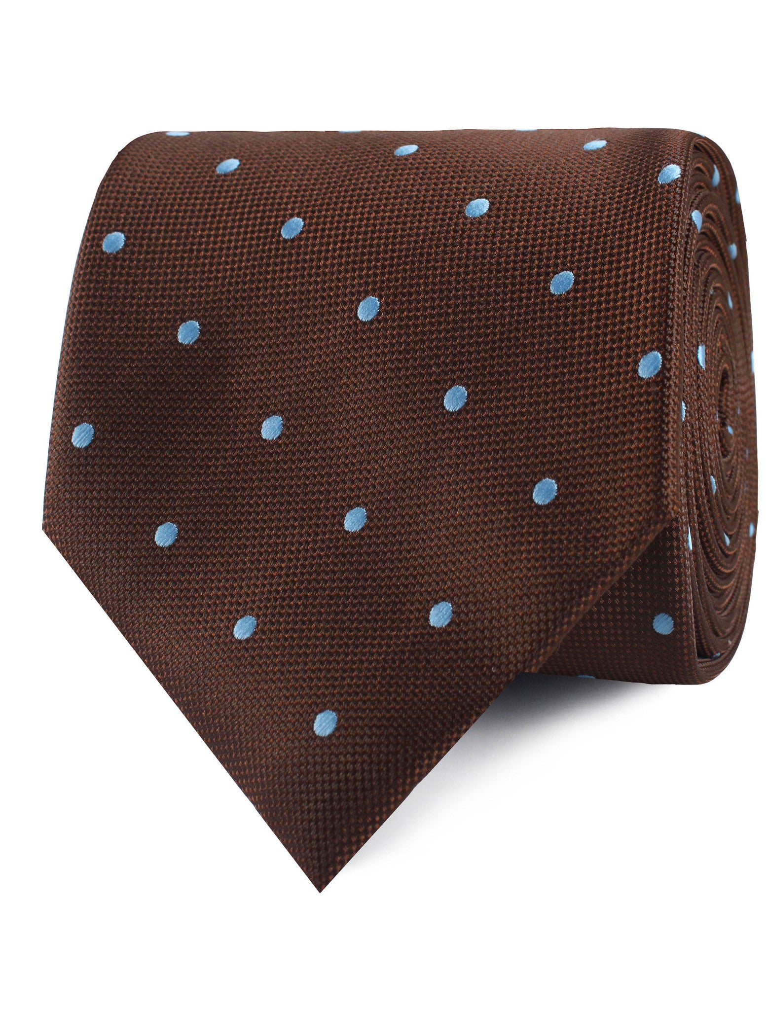 Brown on Blue Polkadot Tie