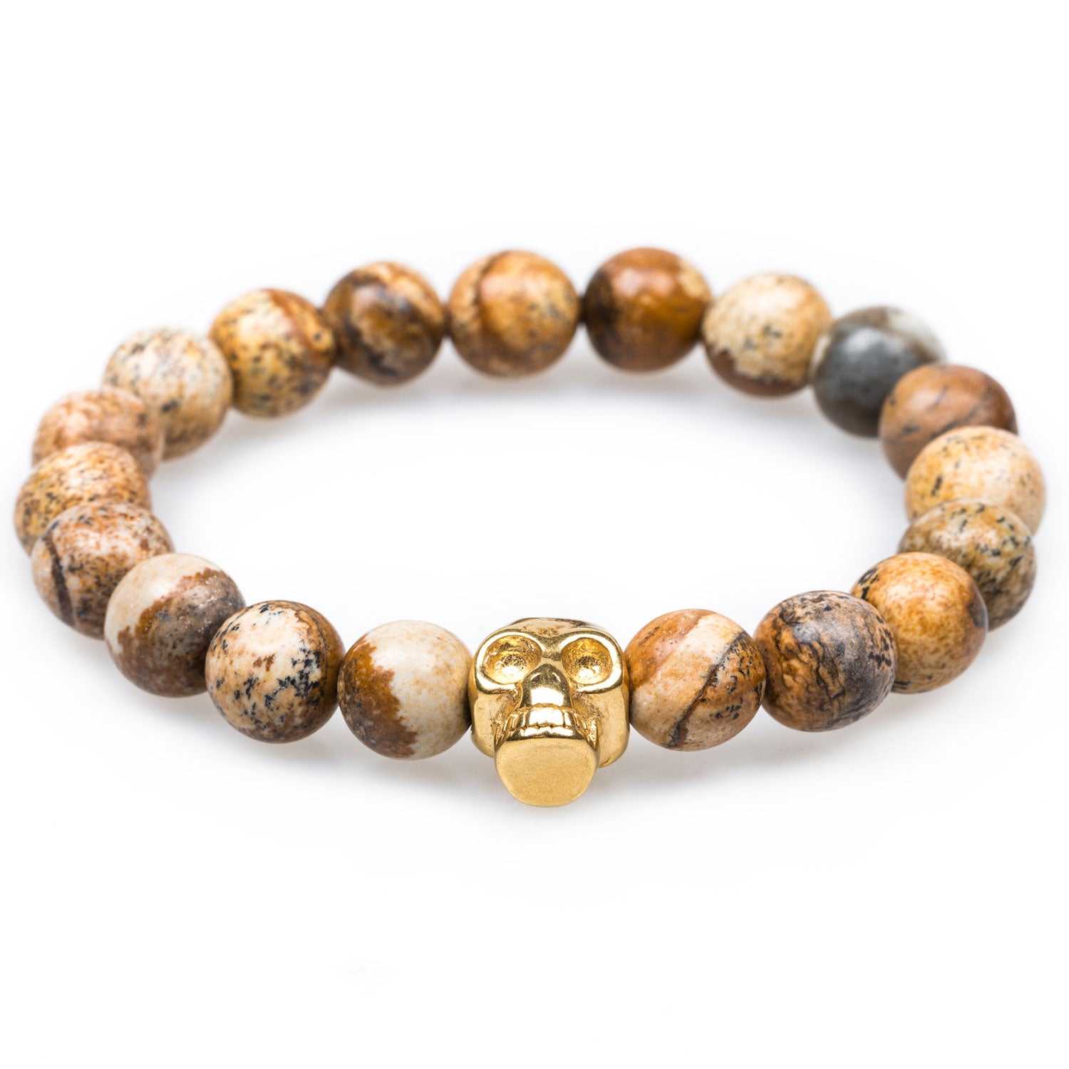 Yellow Agate Desert Gold Skull Bracelet