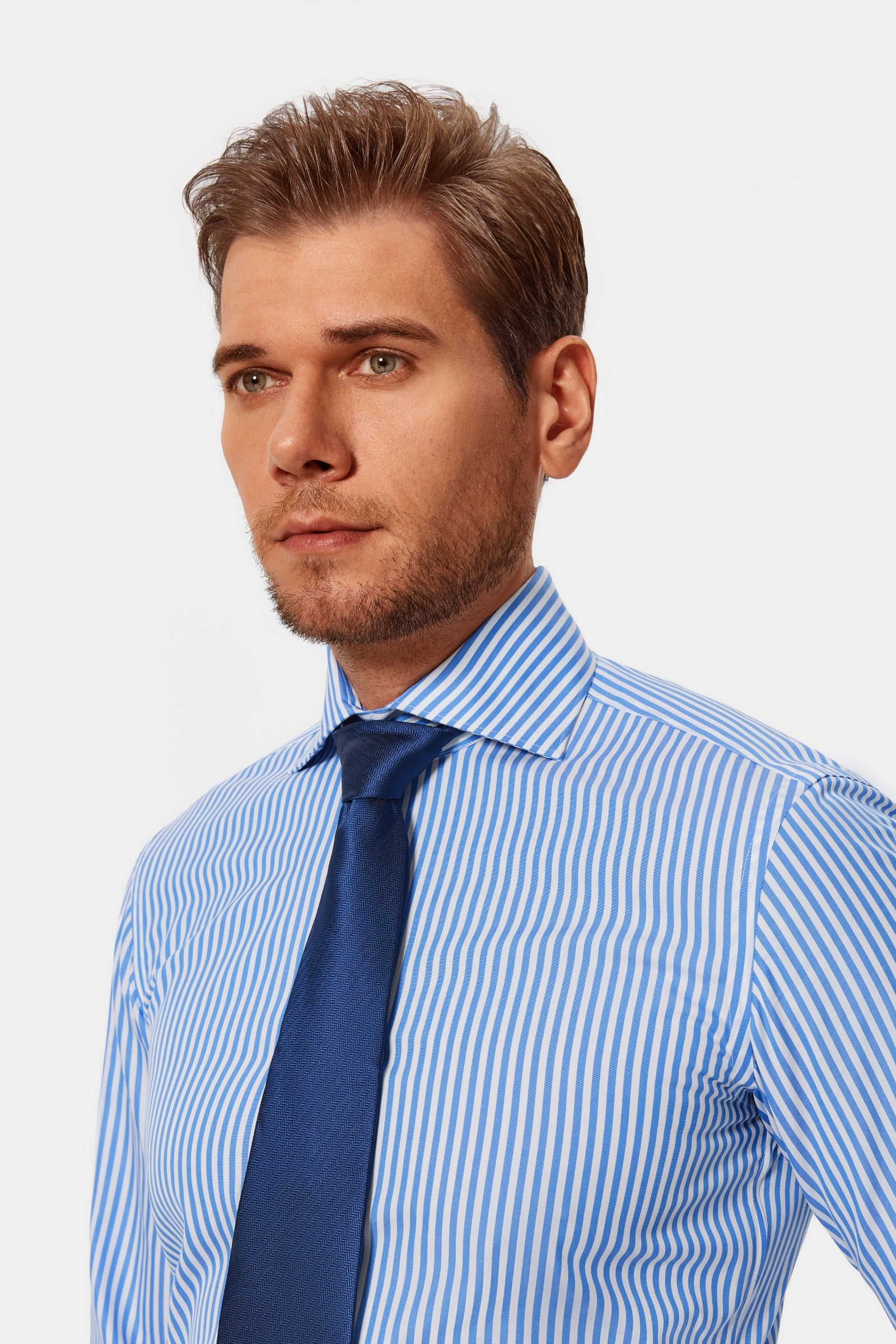 Brentley Blue Stripe Poplin Shirt