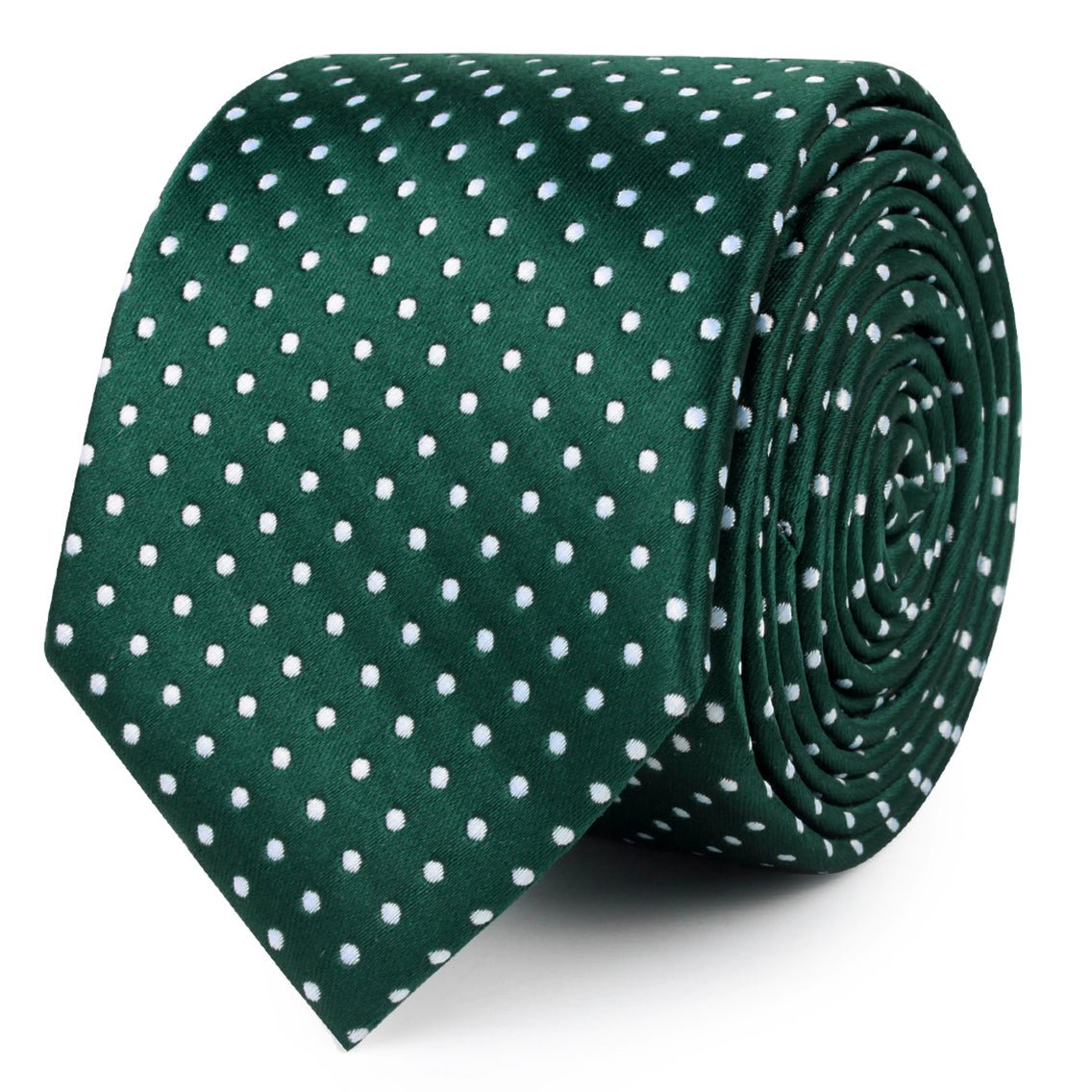 Dark Green Mini Polka Dots Skinny Tie