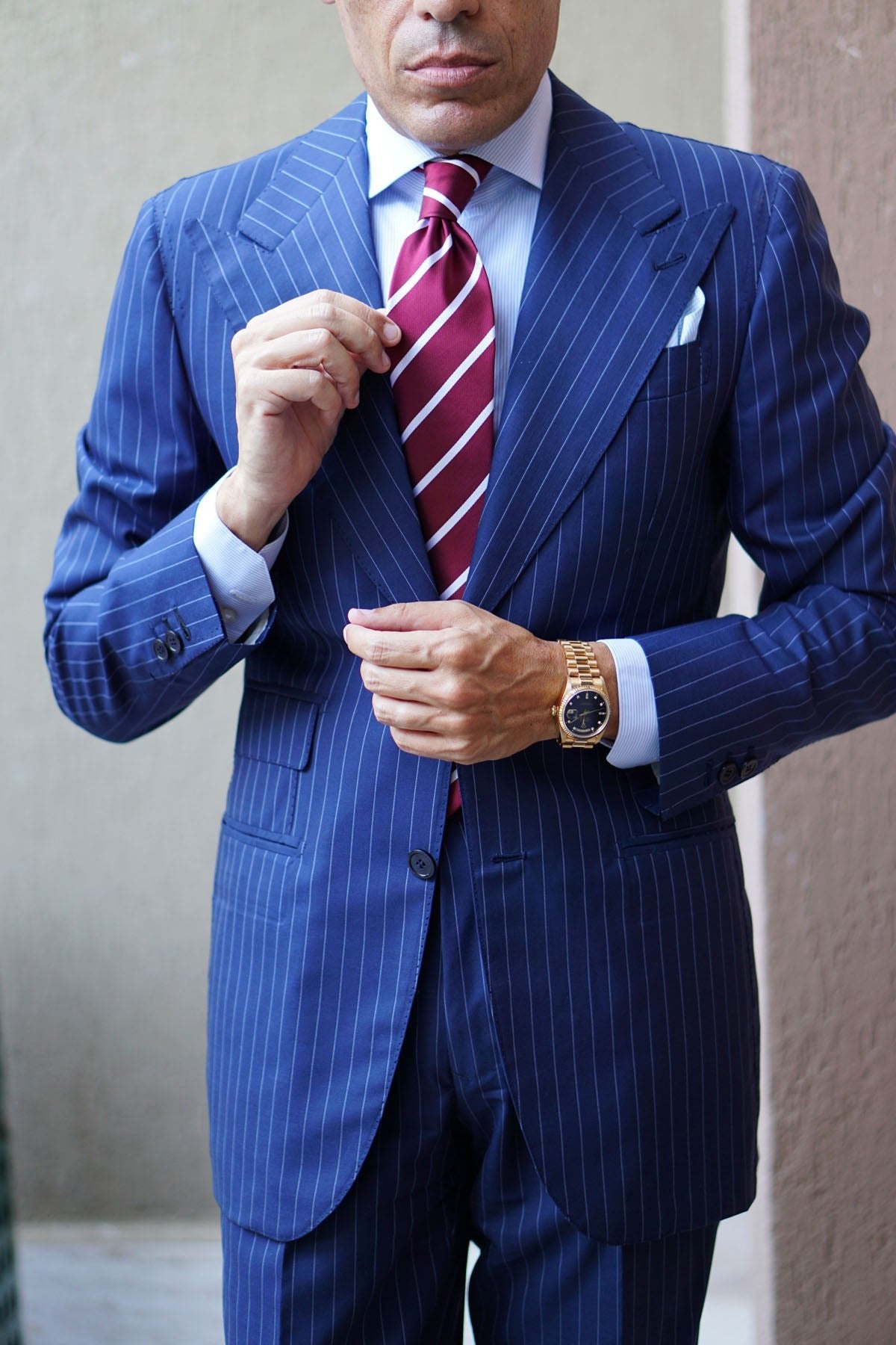 Royal Burgundy Striped Necktie