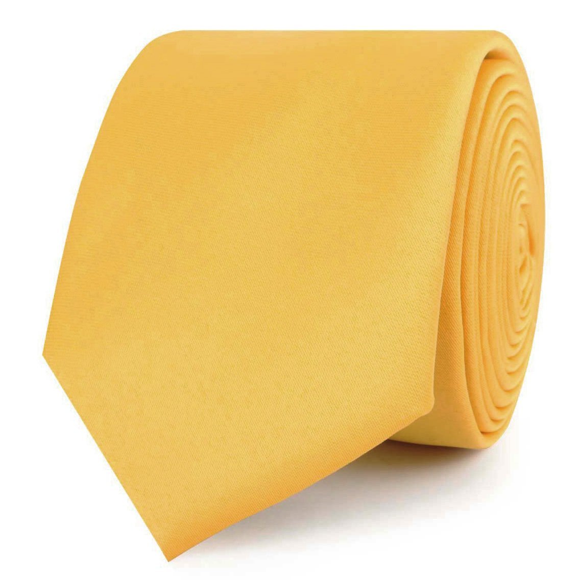 Honey Gold Yellow Satin Skinny Tie