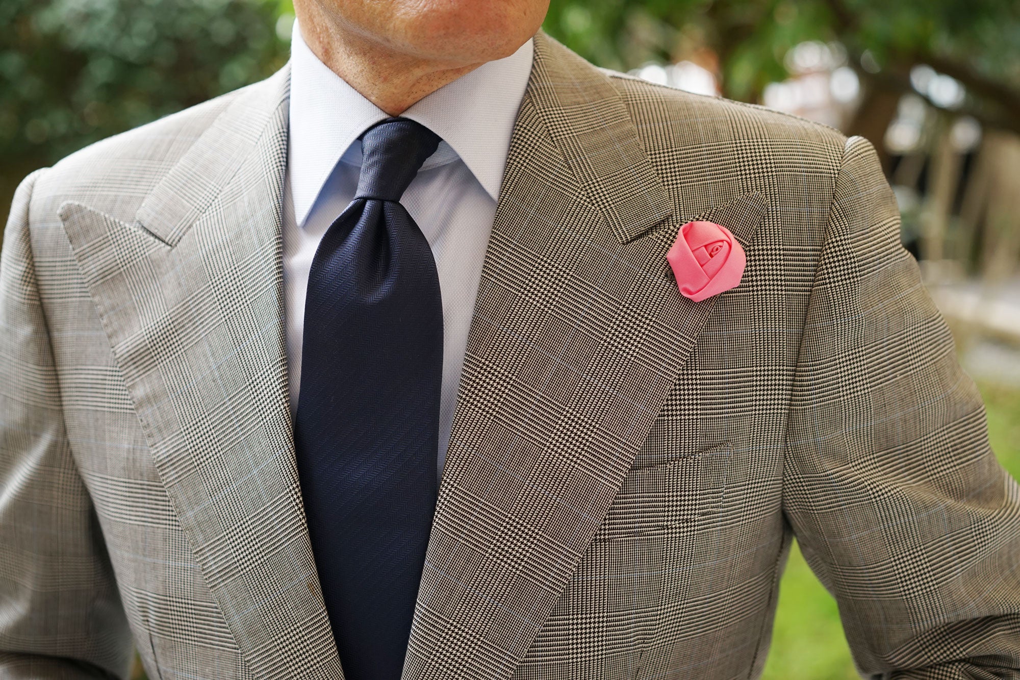 Pink Satin Rose Lapel Pin