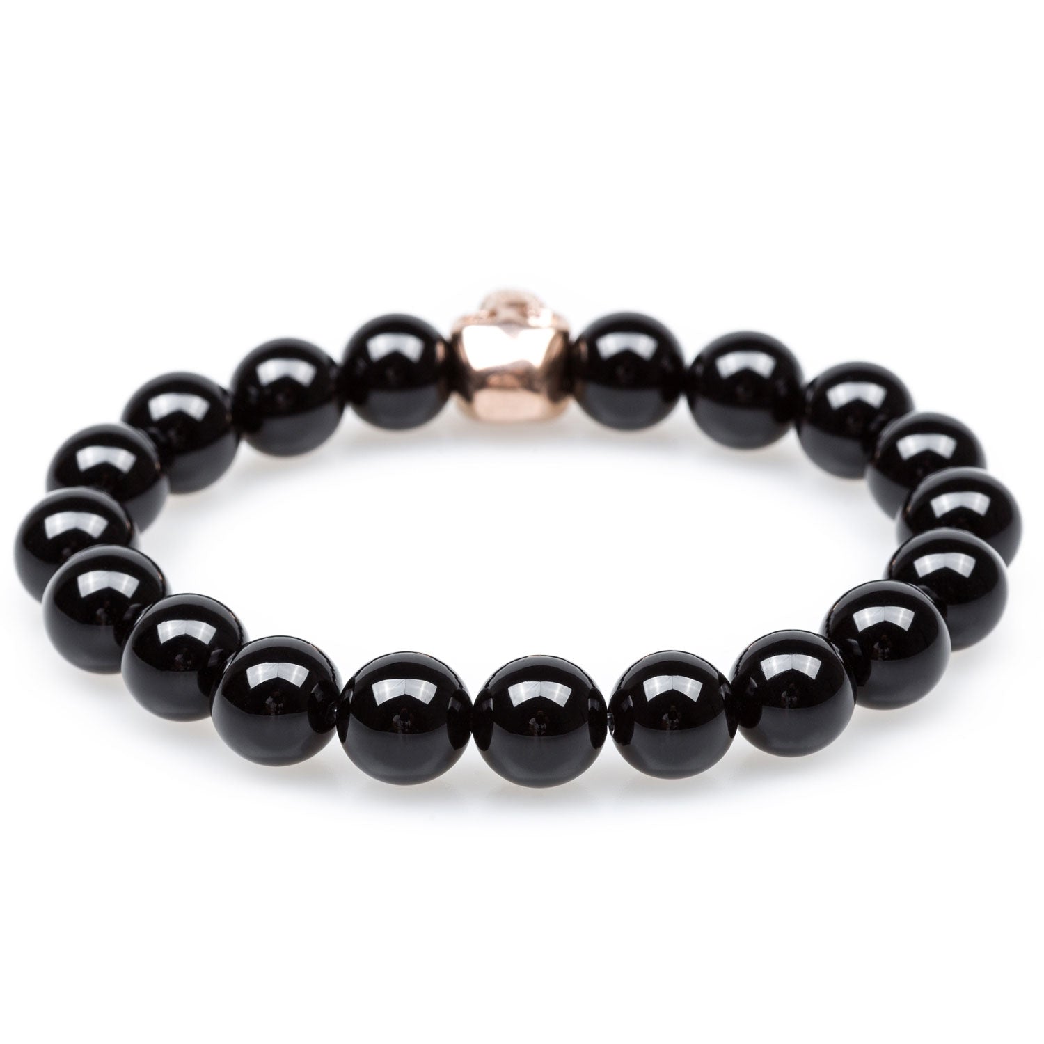 Sirius Black Onyx Rose Gold Skull Bracelet