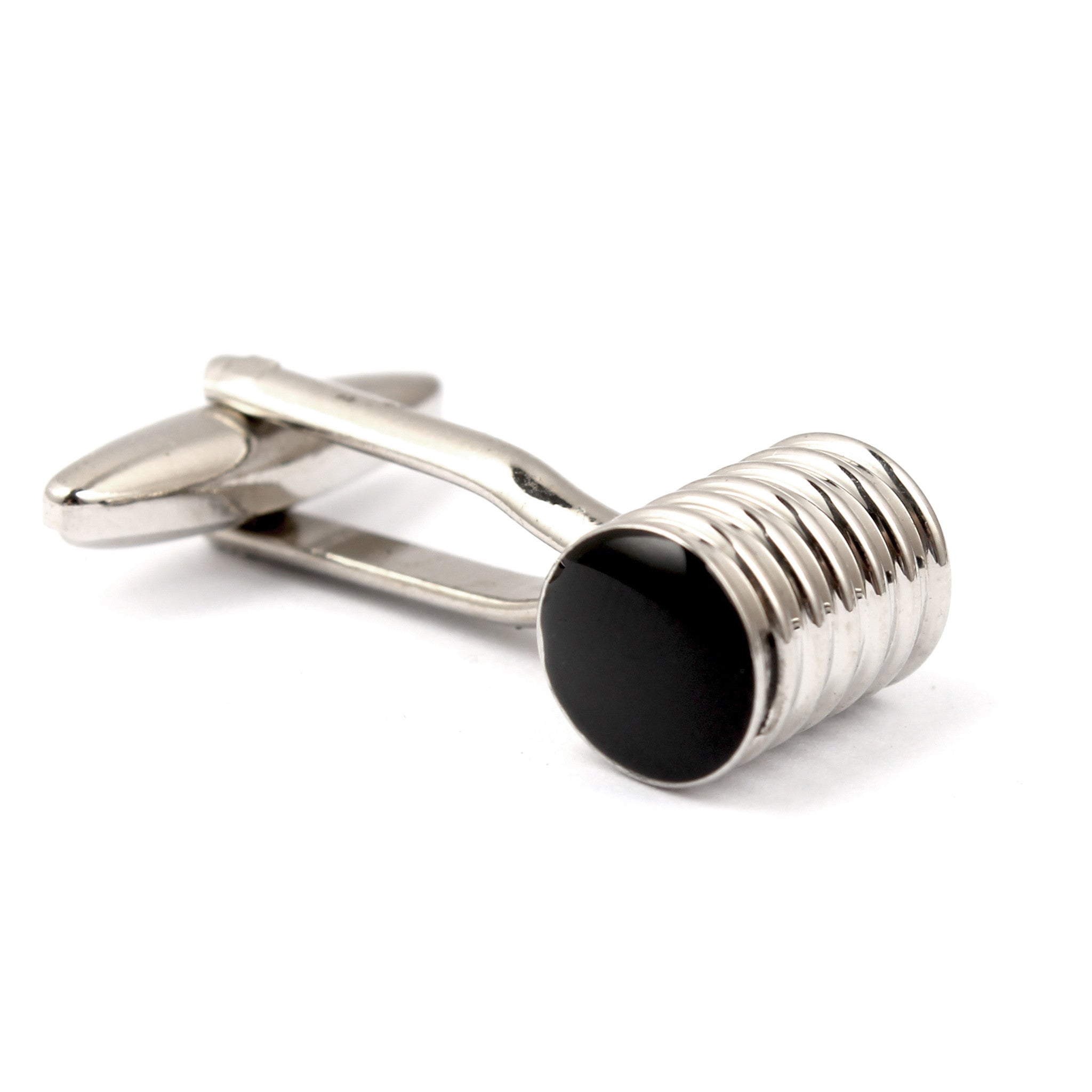 Silver Ribbed Cufflinks