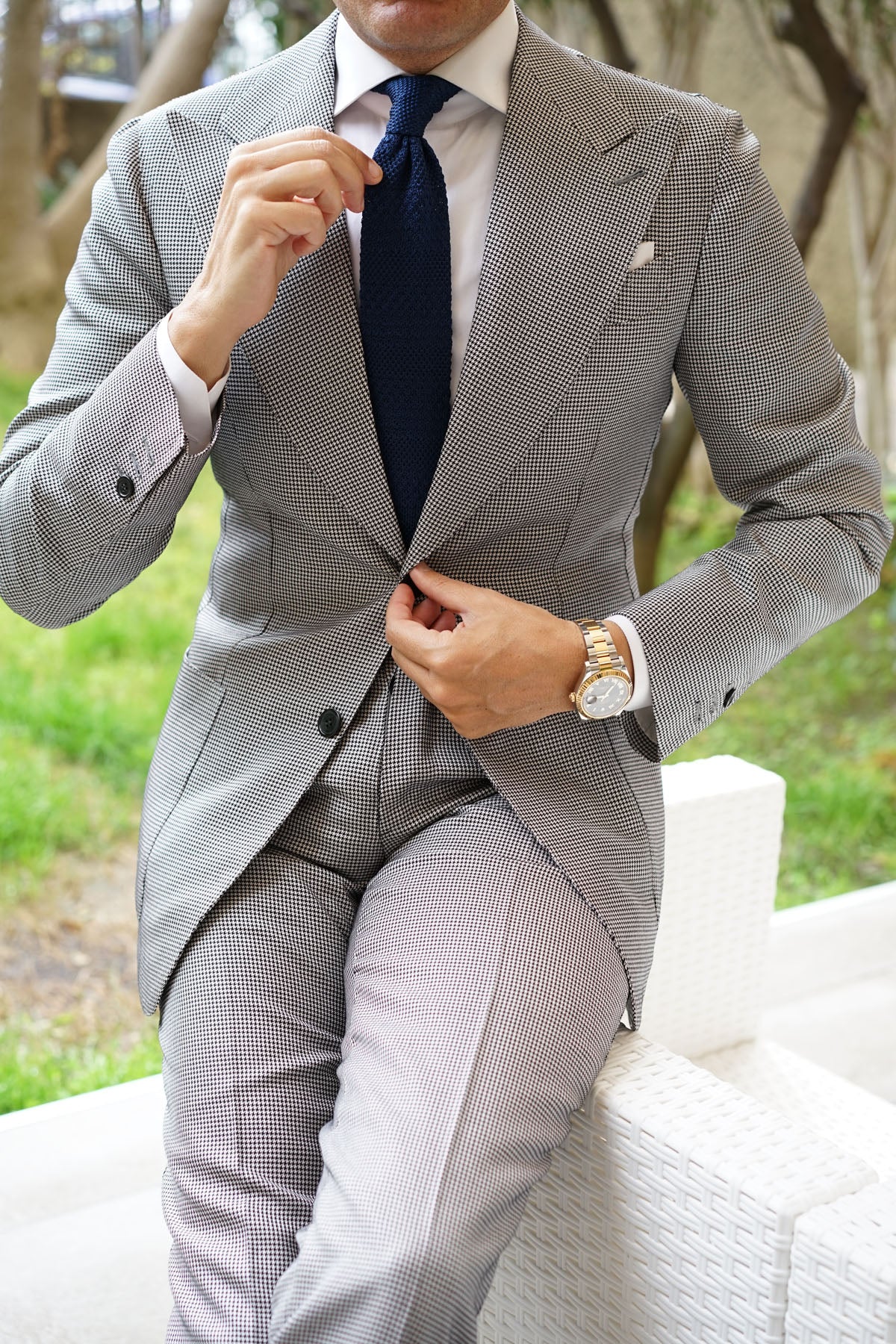 Prussian Navy Blue Knitted Tie