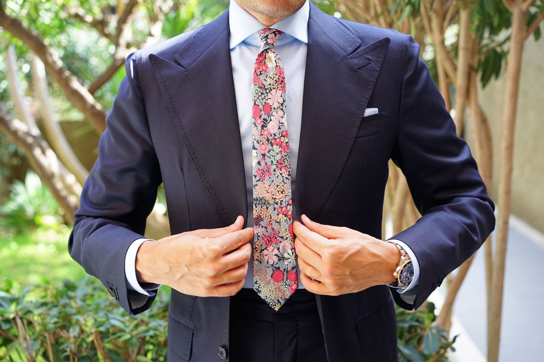 Africacian Kirstenbosch Flower Skinny Tie