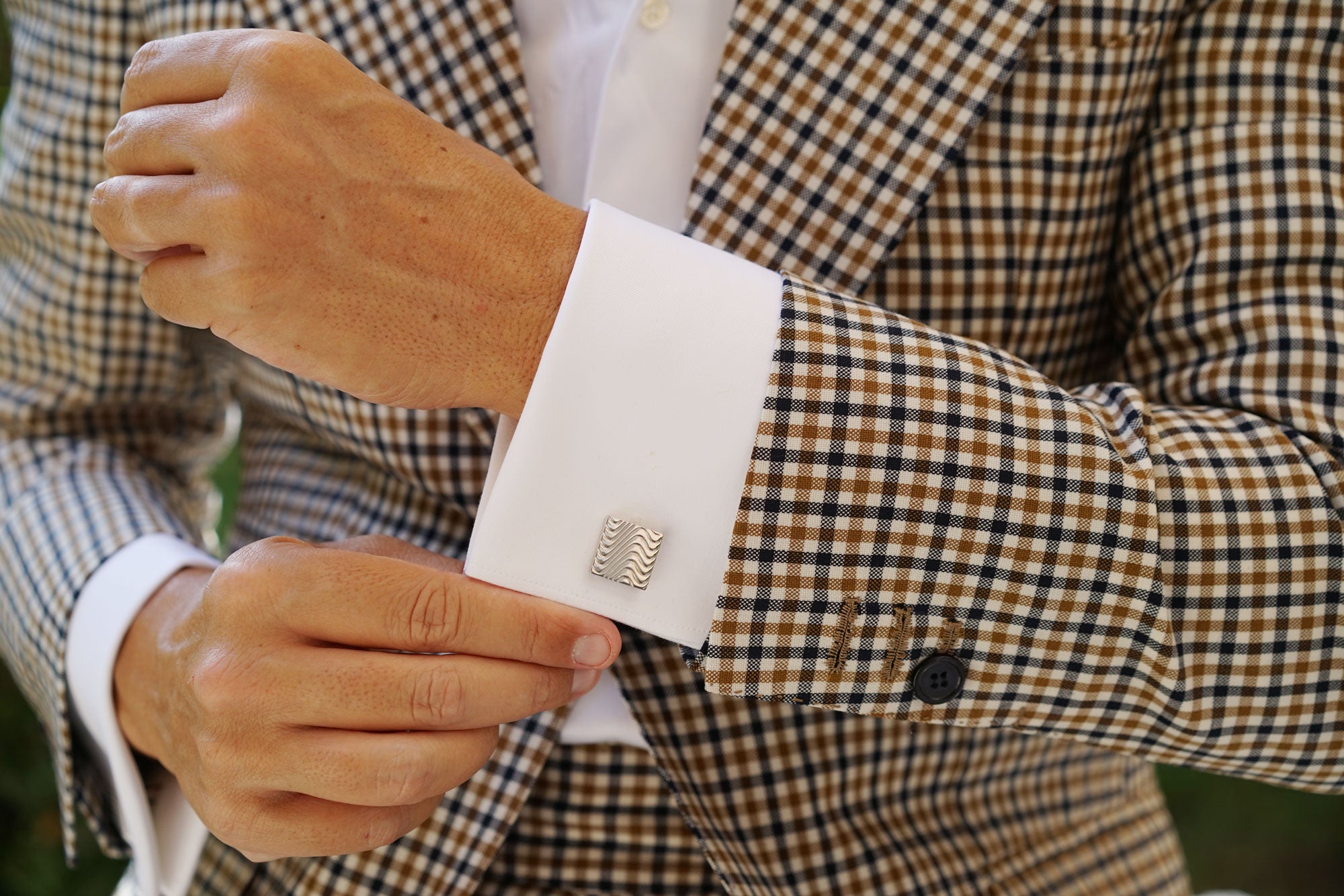 Silver Wave Cufflinks