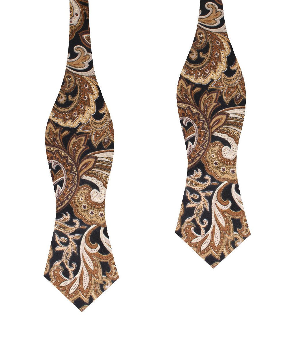 Filicudi Brown Paisley Diamond Self Bow Tie