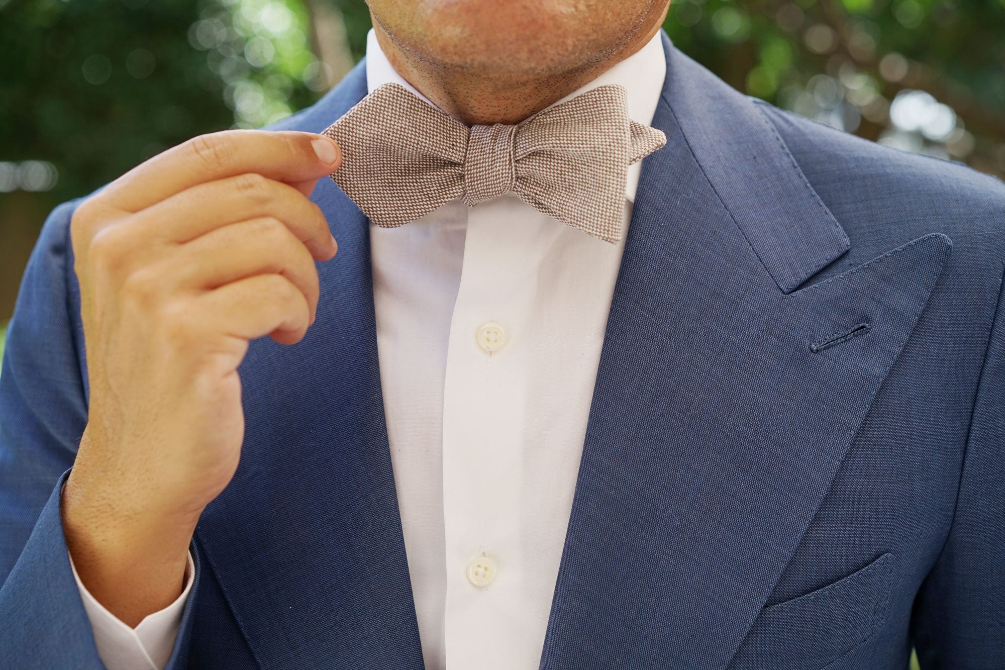 Greyjoy Sharkin Linen Diamond Self Bow Tie