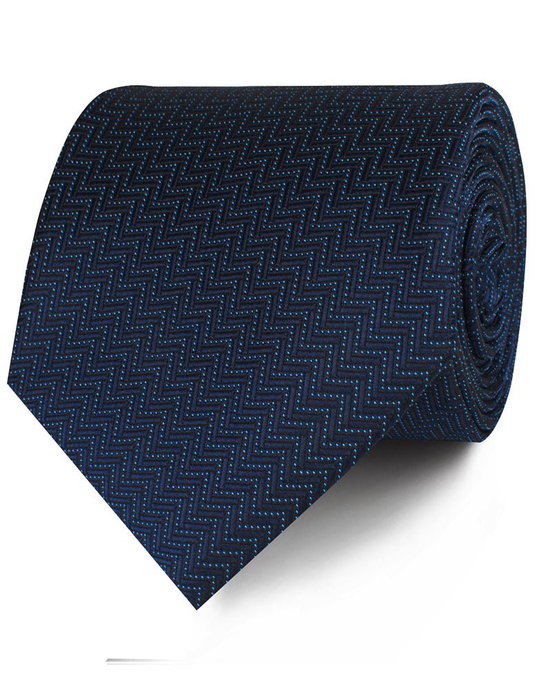 Aztec Blue Herringbone Necktie