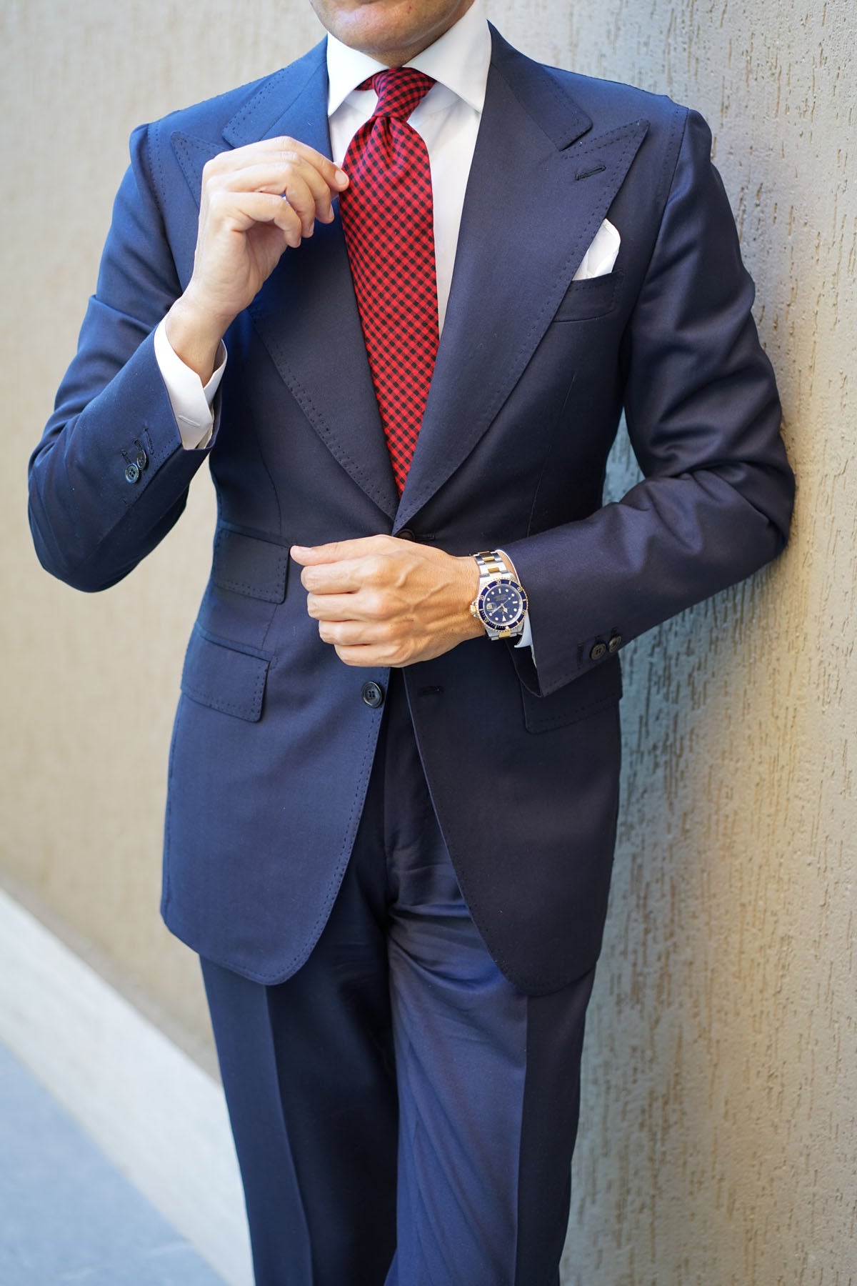 Red Belfast Gingham Tie