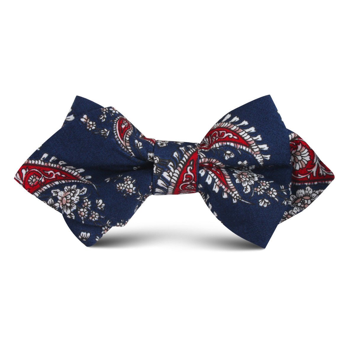 Trasimeno Blue with Red Paisley Kids Diamond Bow Tie