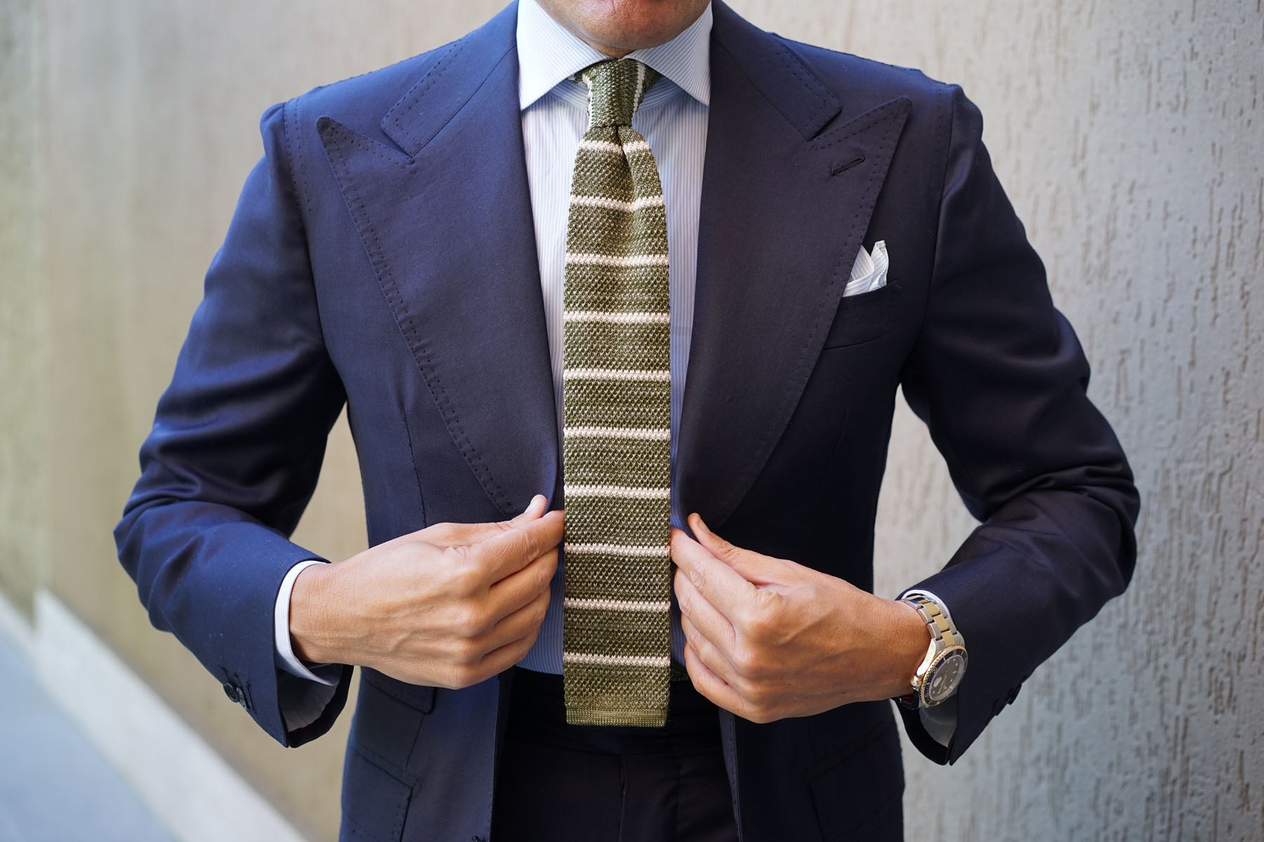 Clooney Striped Knitted Tie