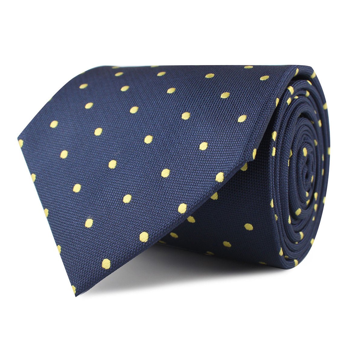 Navy Blue with Yellow Polka Dots Necktie