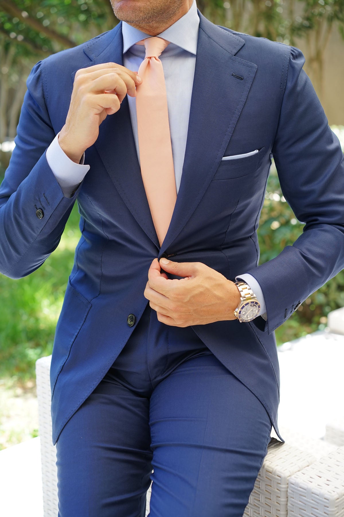 Peach Cotton Skinny Tie