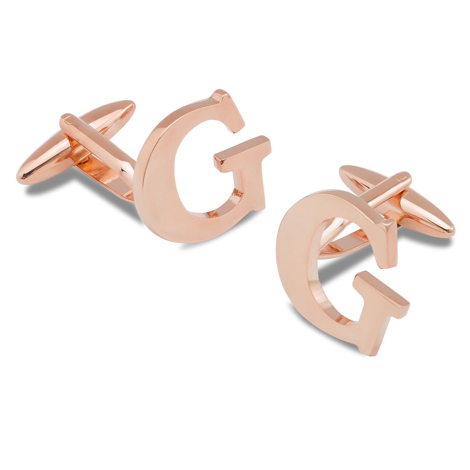 Rose Gold Letter G Cufflinks