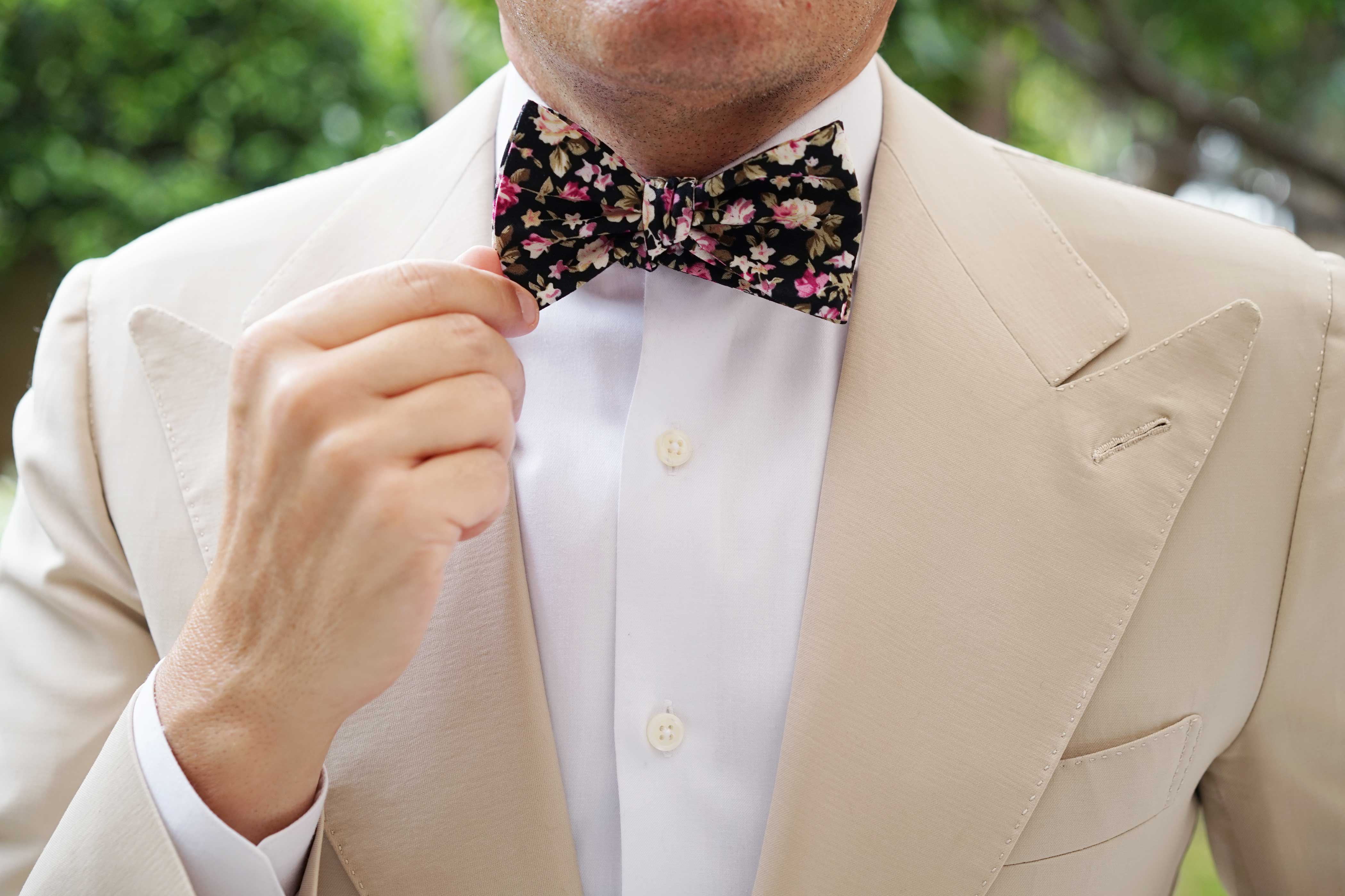 Bucharest Blossom Floral Self Bow Tie