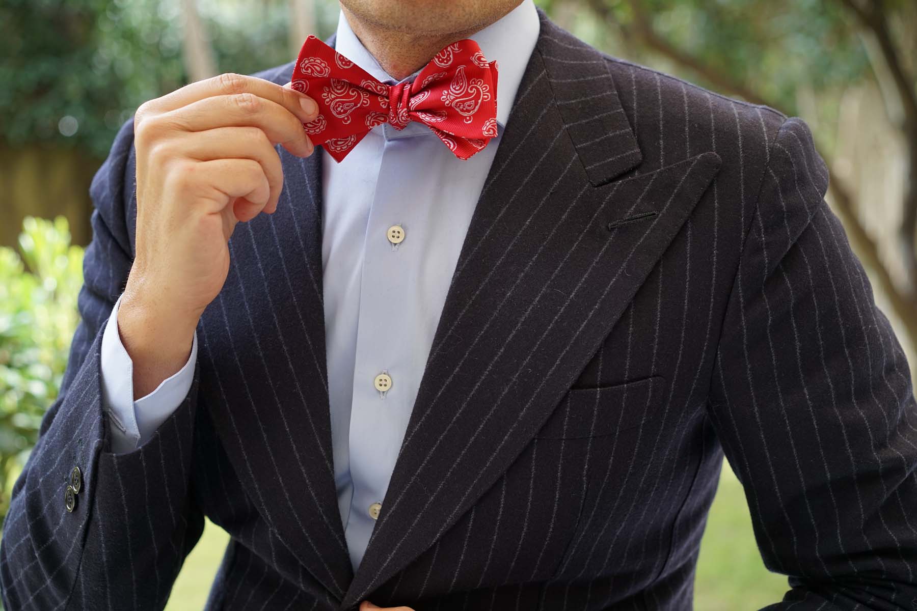 Paisley Red Self Tie Bow Tie