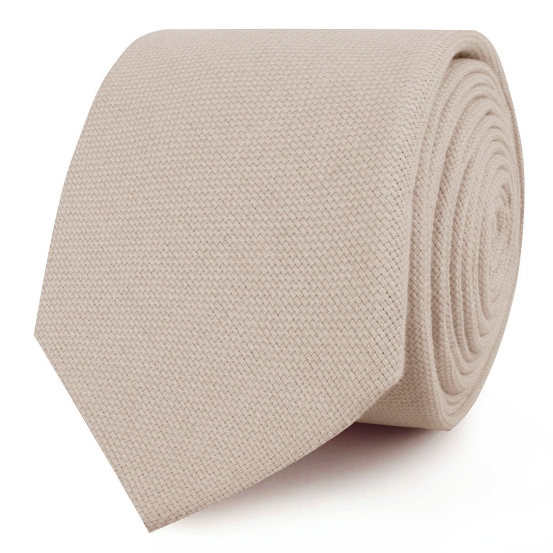 Biscotti Cream Linen Skinny Tie