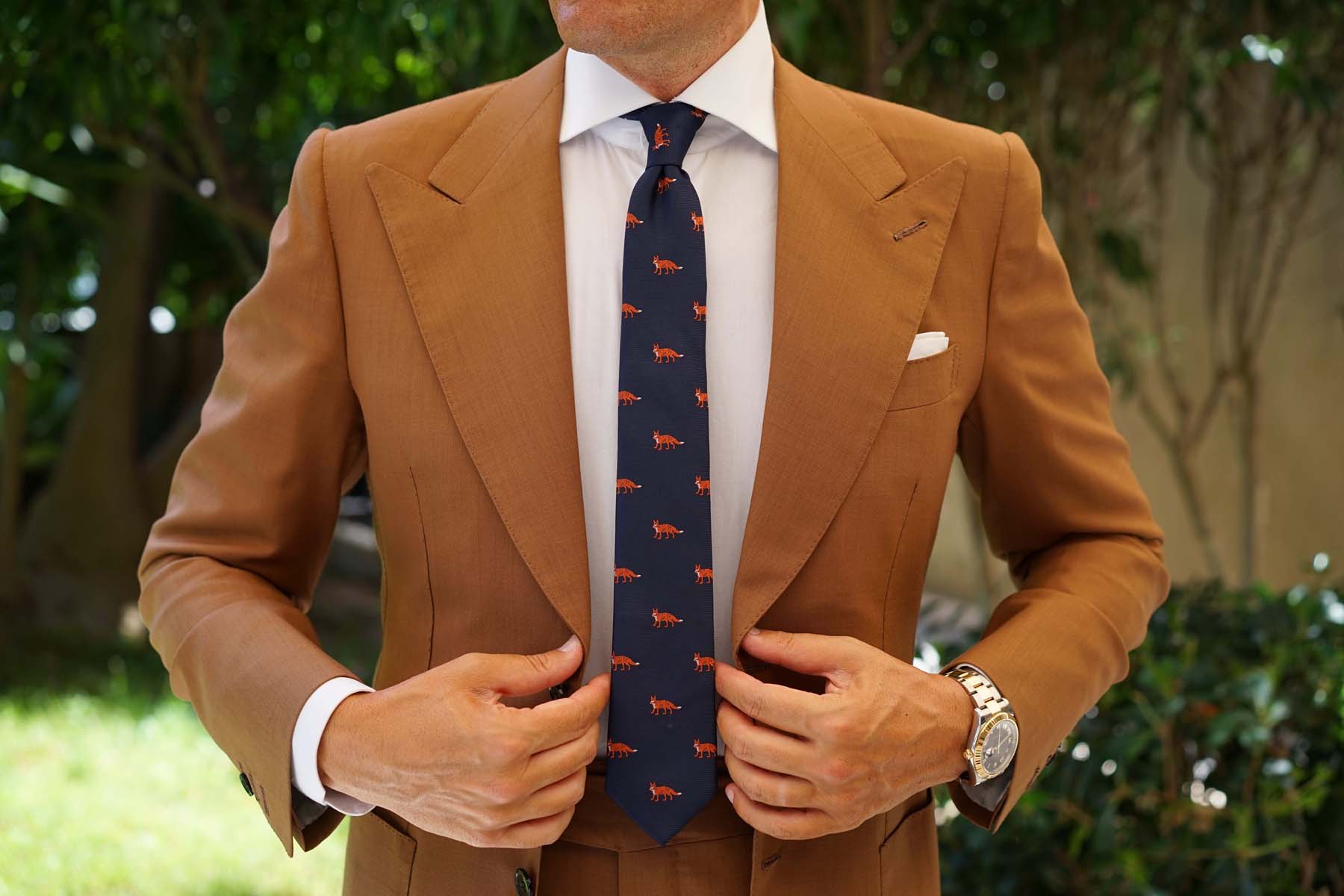 Fox Island Navy Skinny Tie