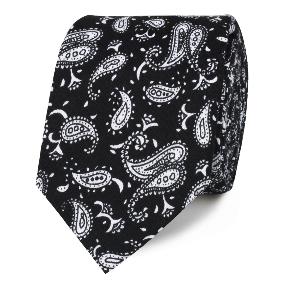 Mr Pollard Black Paisley Skinny Tie