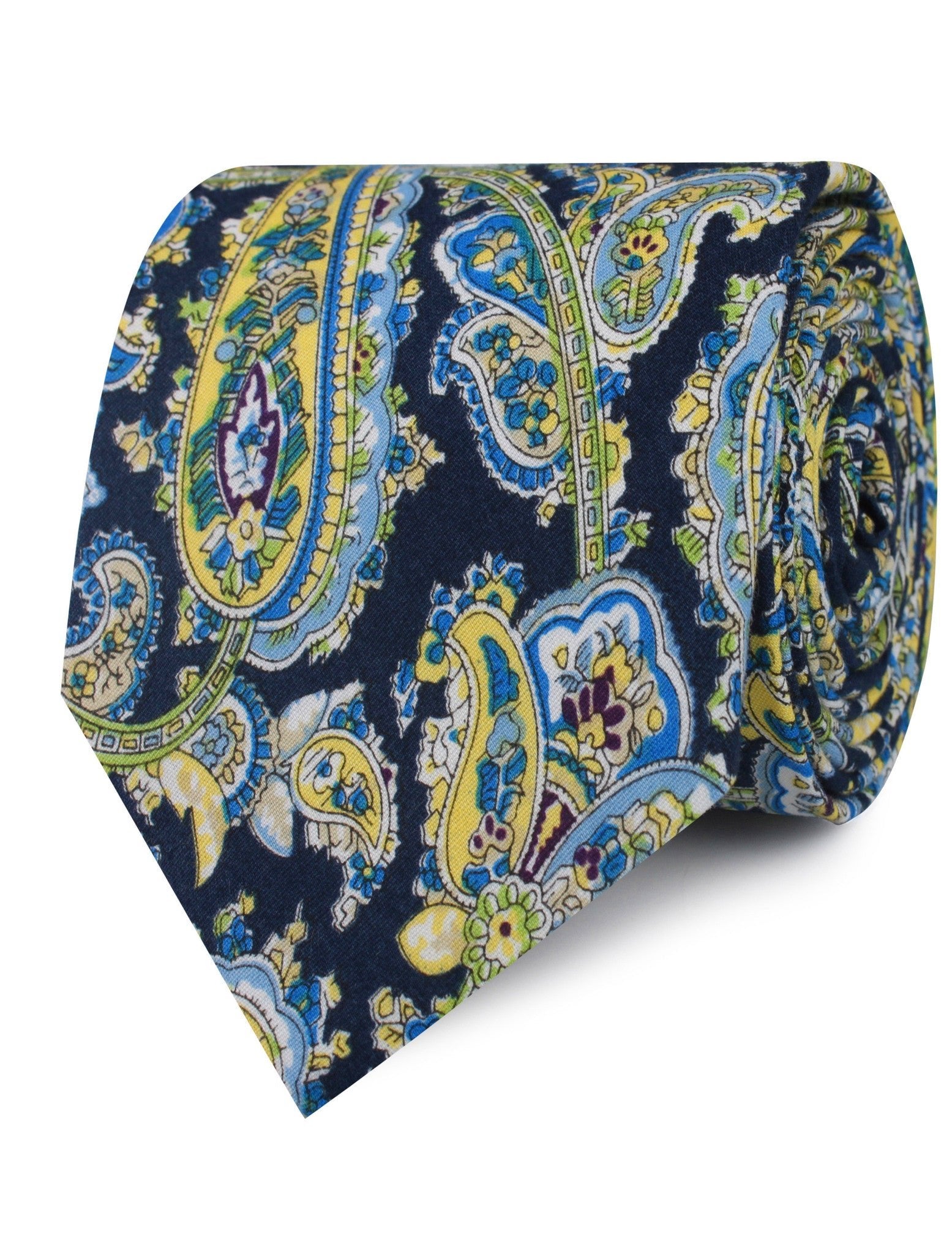 Vivara Yellow on Blue Paisley Tie