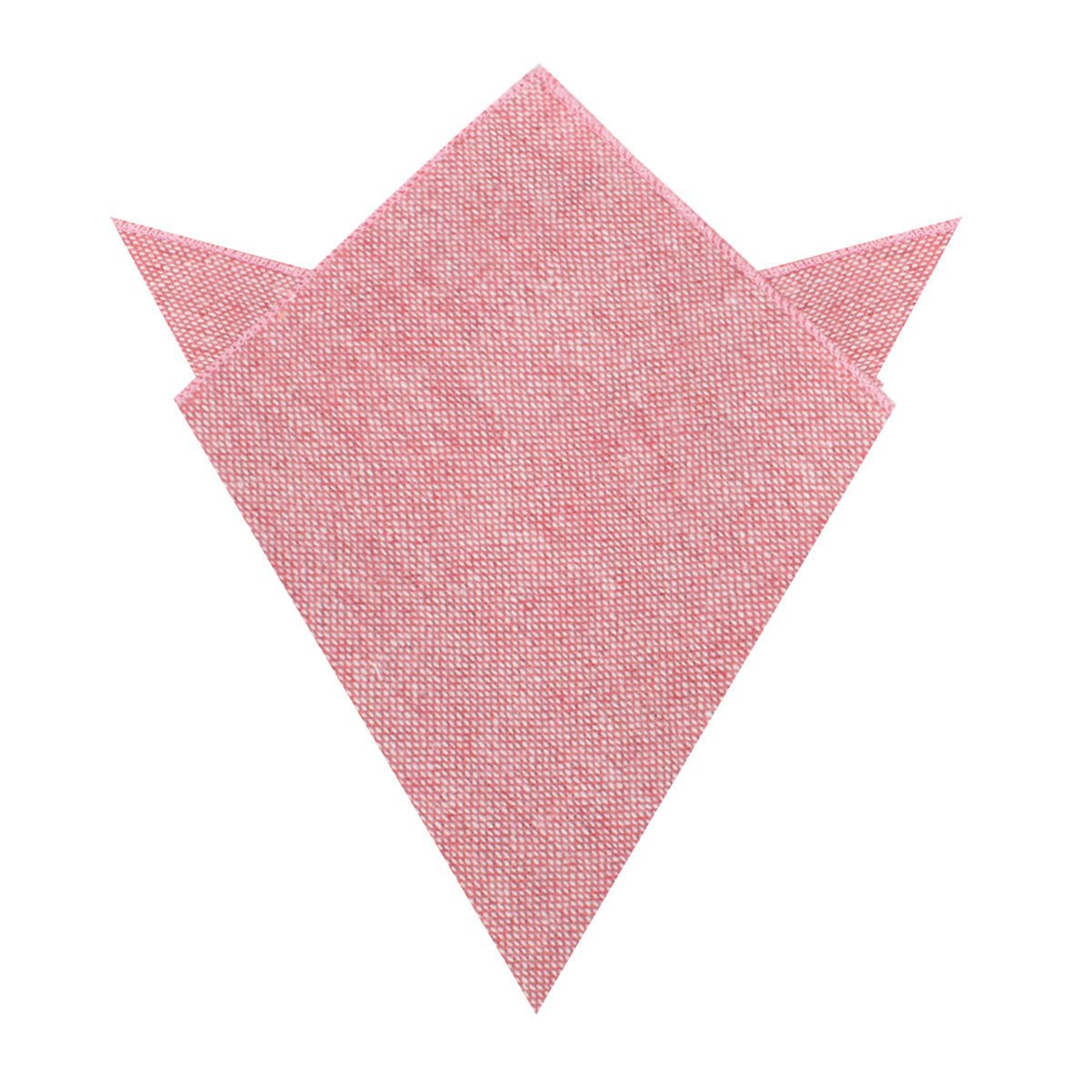 Blush Red Slub Linen Pocket Square