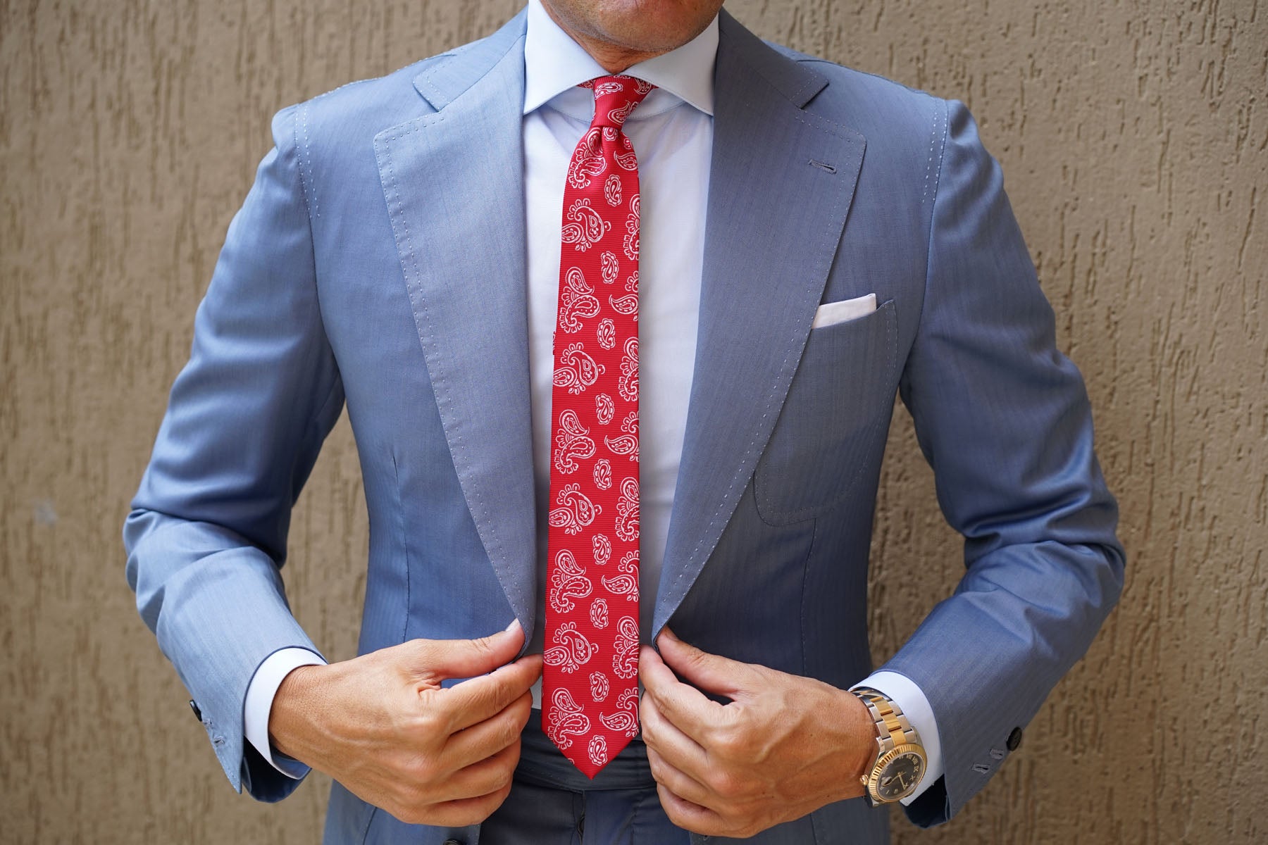 Paisley Red Skinny Tie